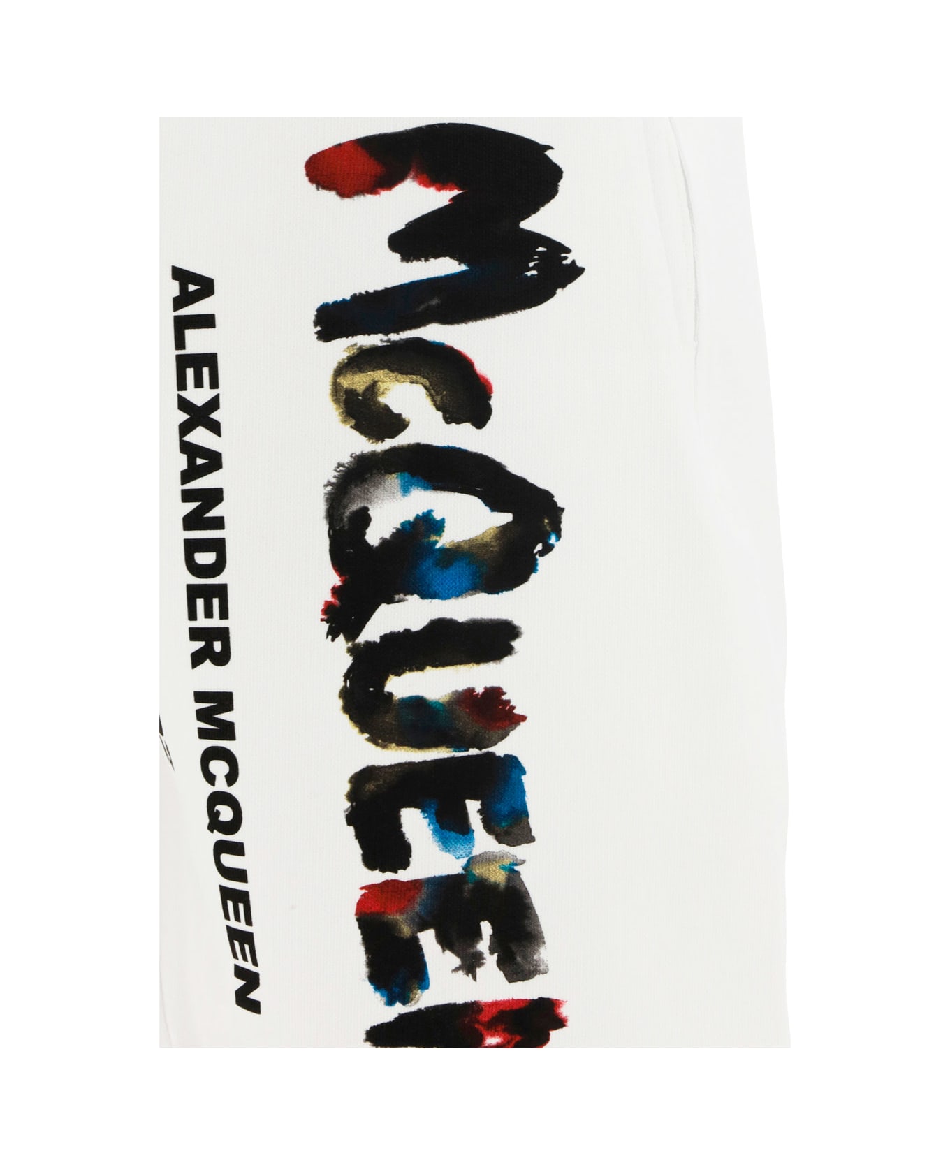 Alexander McQueen Bermuda With Logo Print - White/mix ショートパンツ