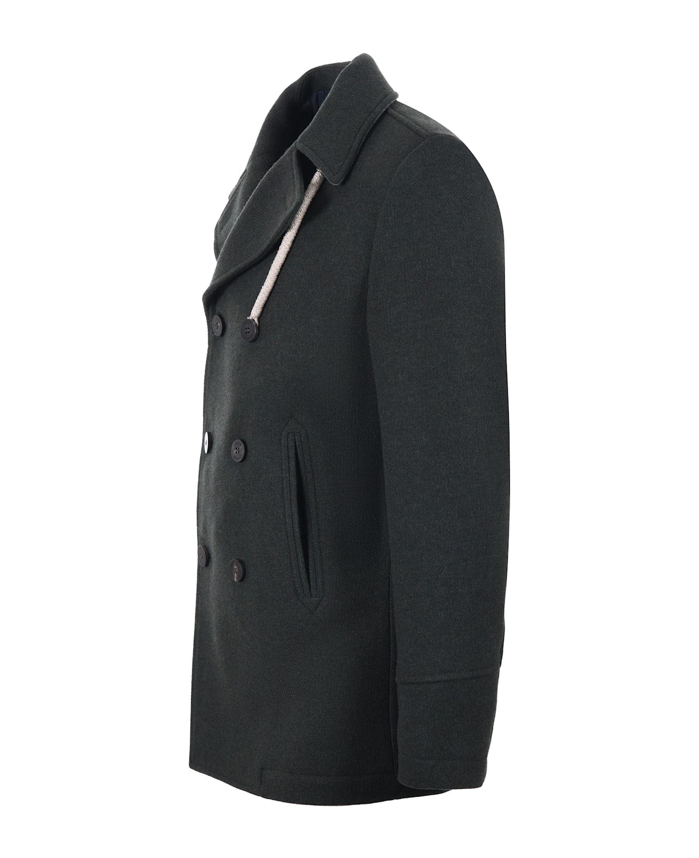 Camplin Peacoat In Wool Blend - Green