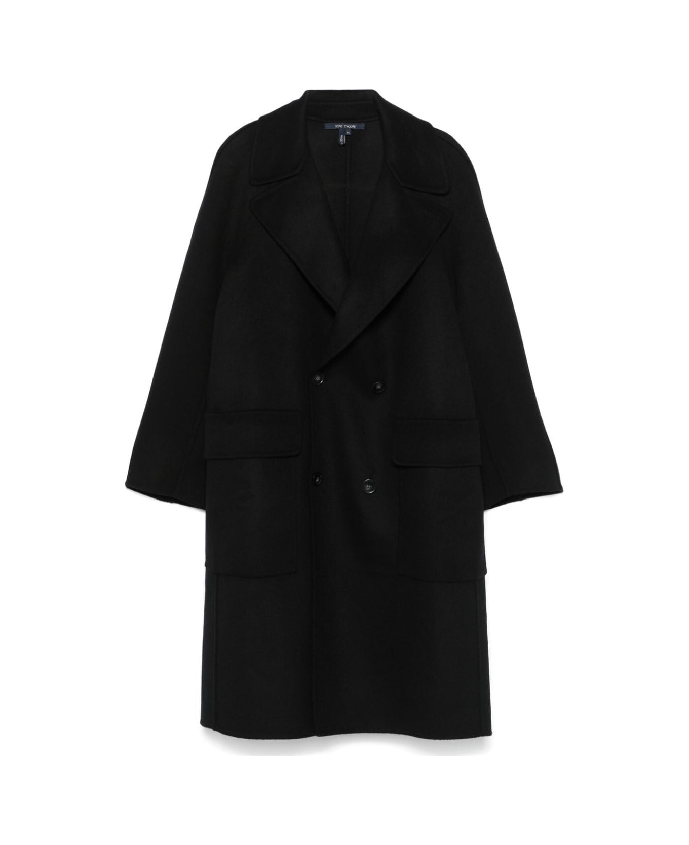 Sofie d'Hoore Df Coat W Lapel Collar 2 App Pockets 4 Buttons - Black