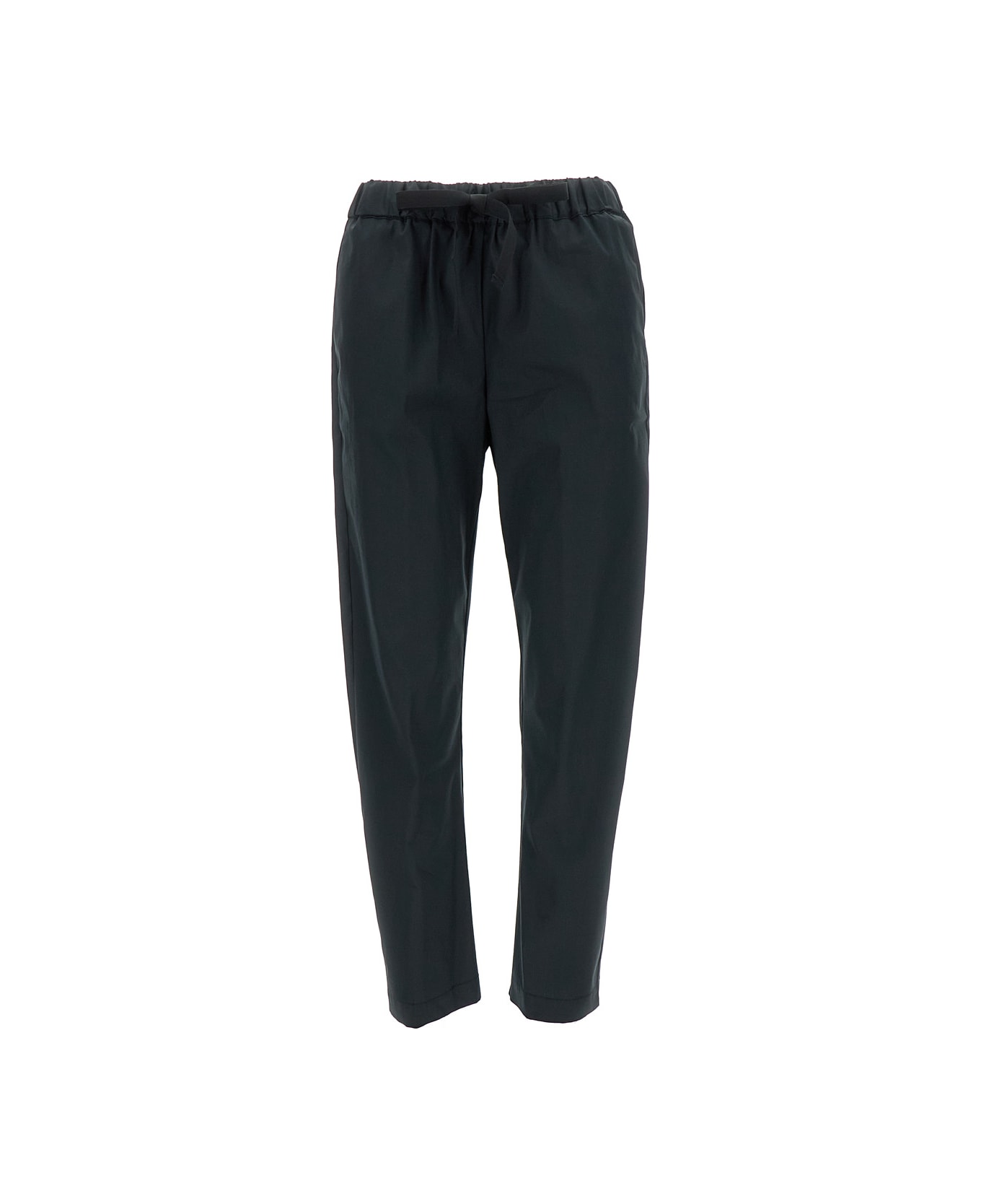 SEMICOUTURE Black Crop Cut Pants In Cotton Blend Woman - Black ボトムス