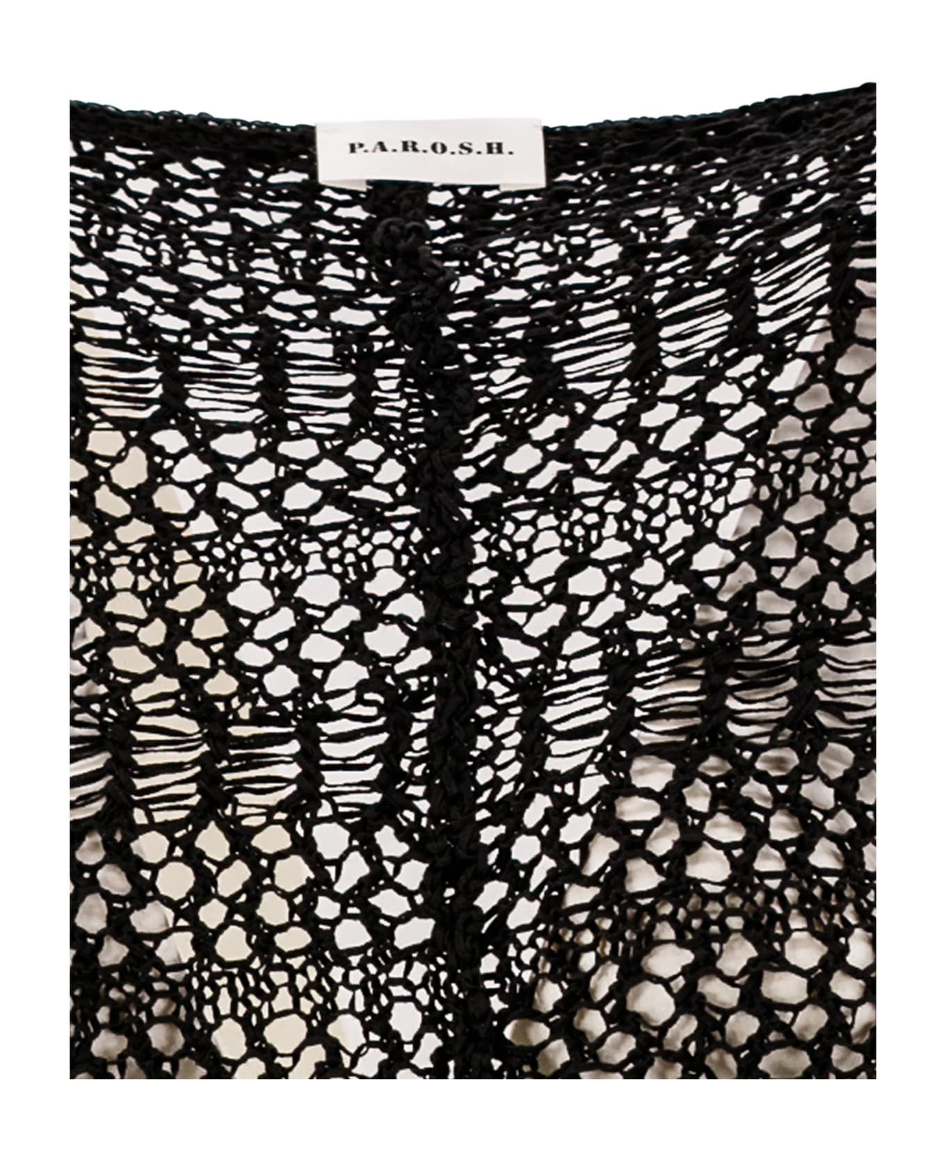 Parosh Cruz Crochet Cardigan - Black ニットウェア