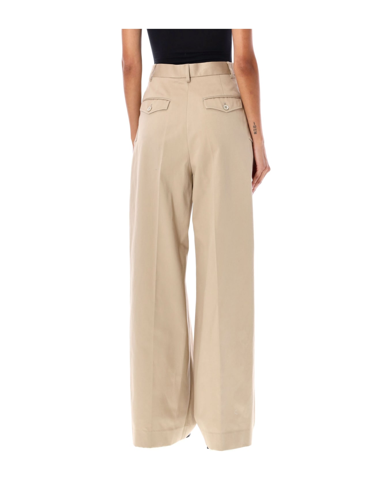 Lanvin Flared Chino Pants - BEIGE