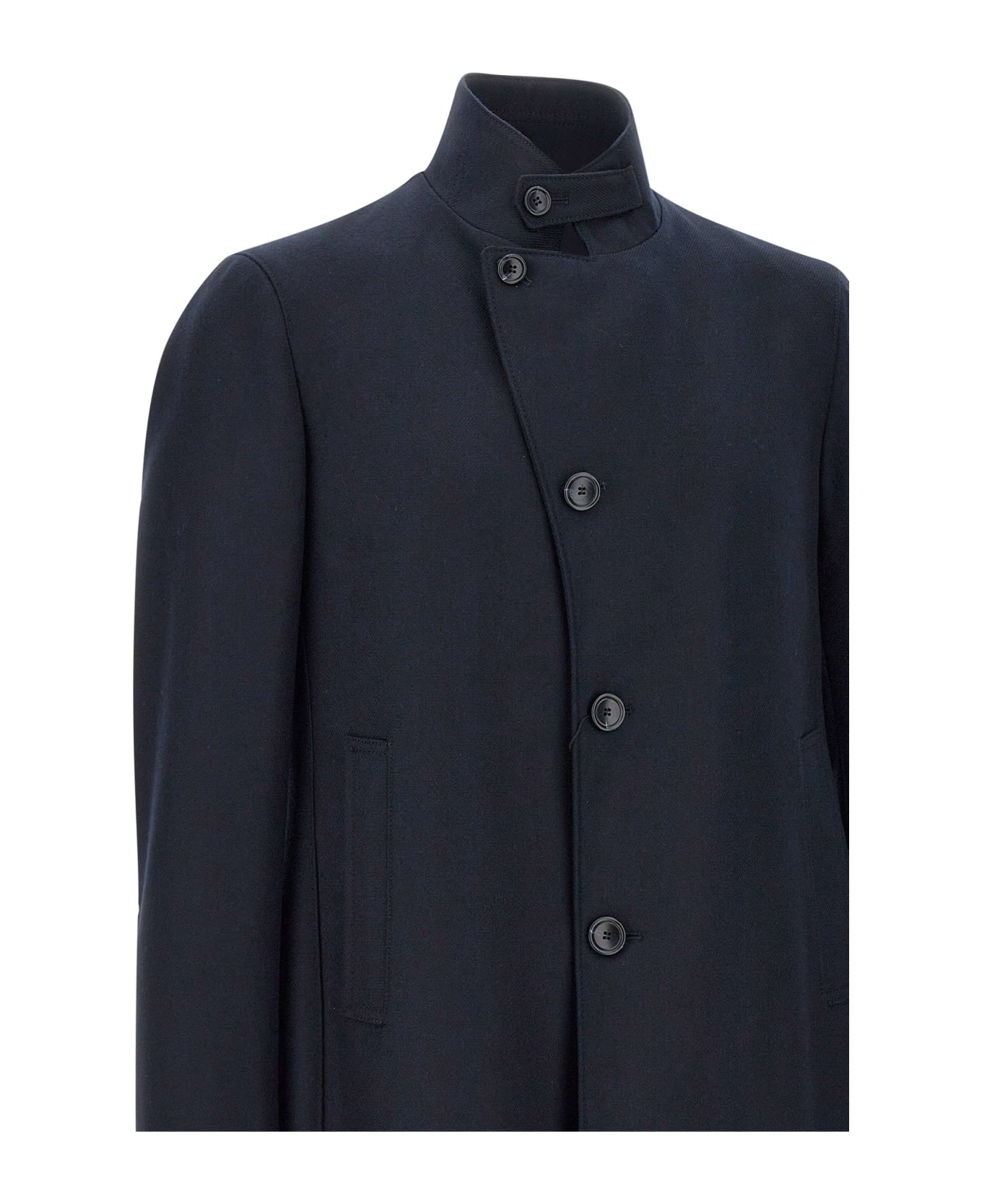 Tagliatore 0205 'gordon' Wool Gabardine Fabric Coat - Blue