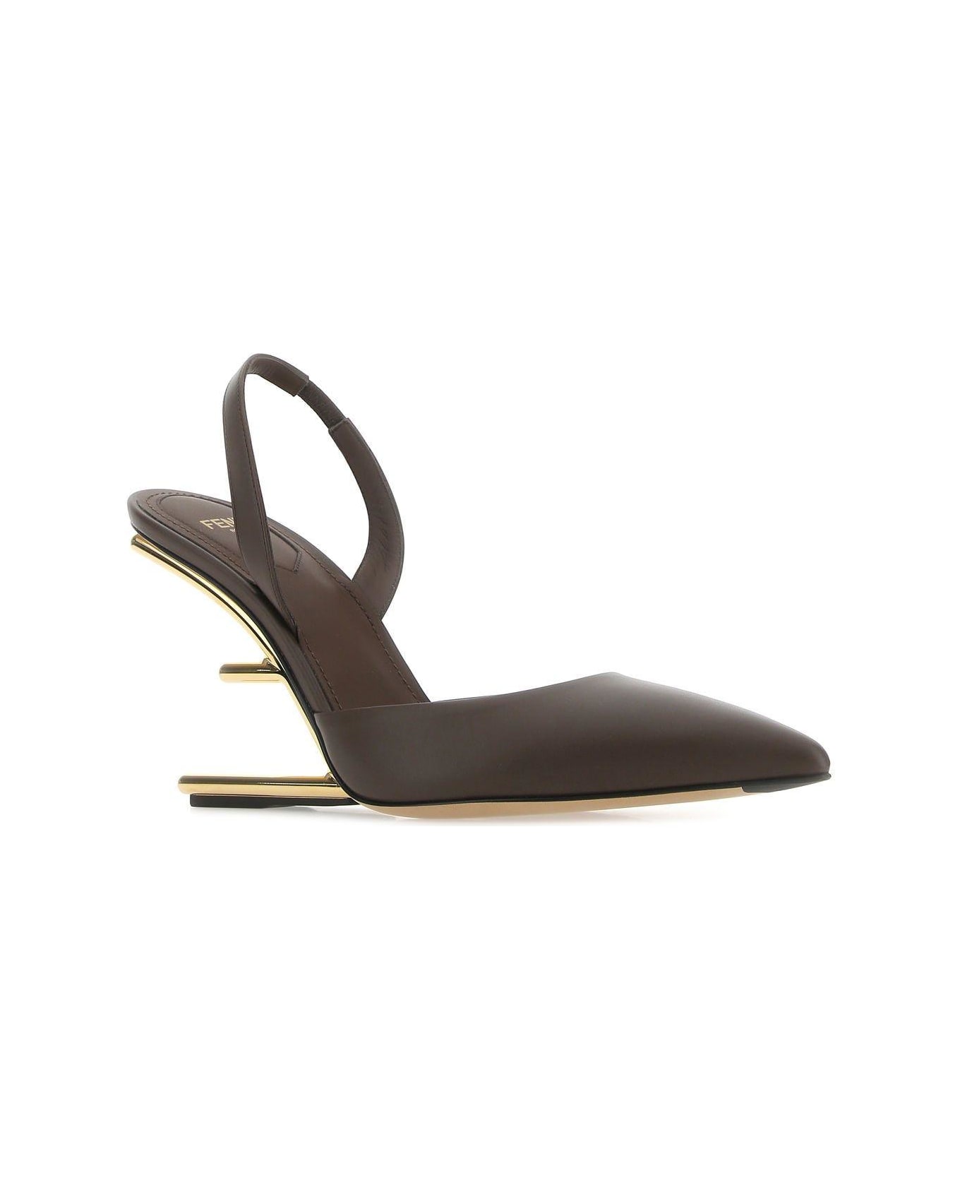 Fendi Chocolate Leather First Pumps - Brown
