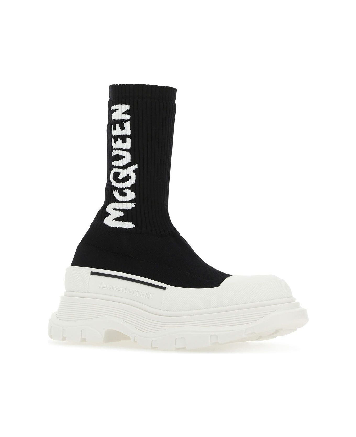 Alexander McQueen Black Stretch Nylon Tread Slick Sneakers - Black