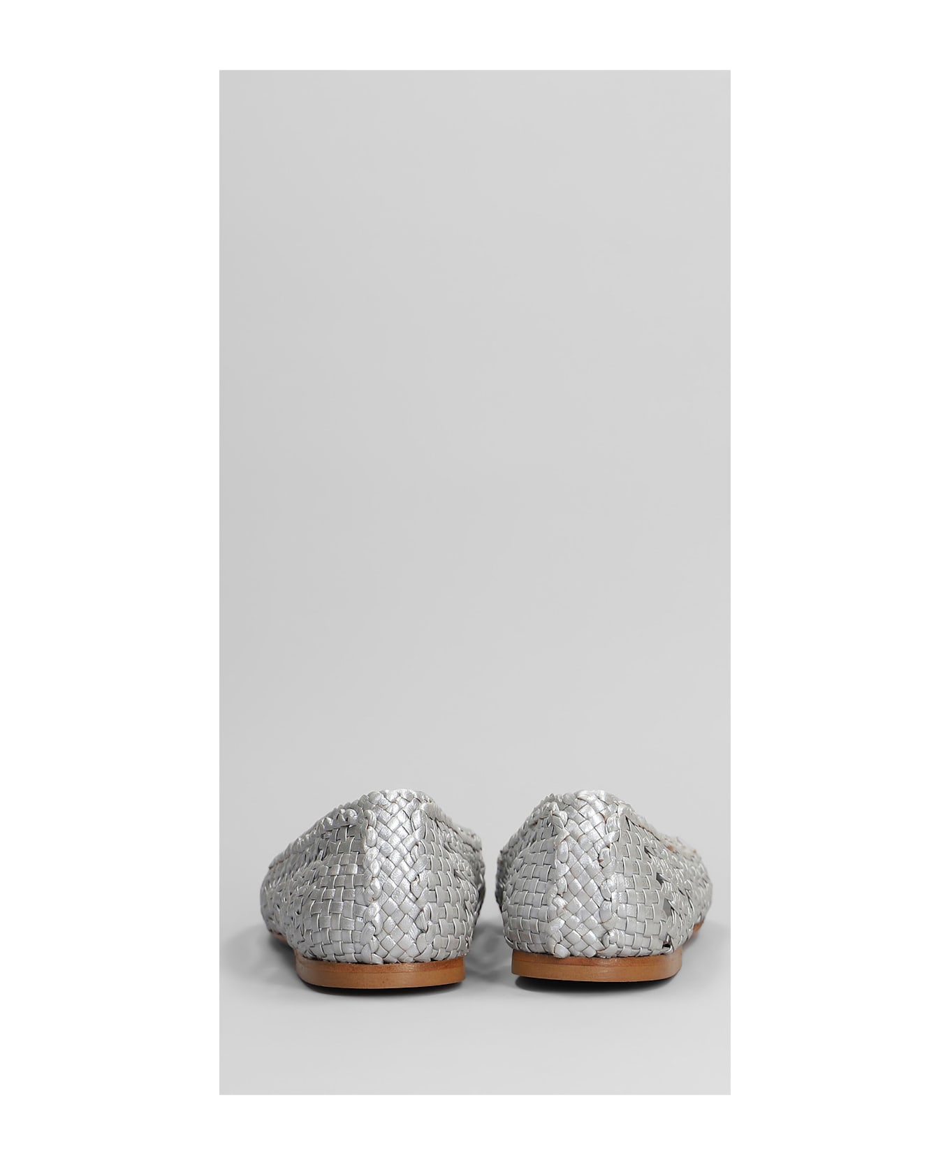 Fabio Rusconi Ballet Flats In Silver Leather - silver