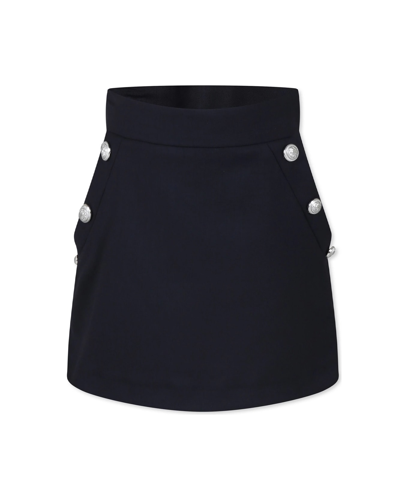 Balmain Skirt With Relief Buttons - Blue