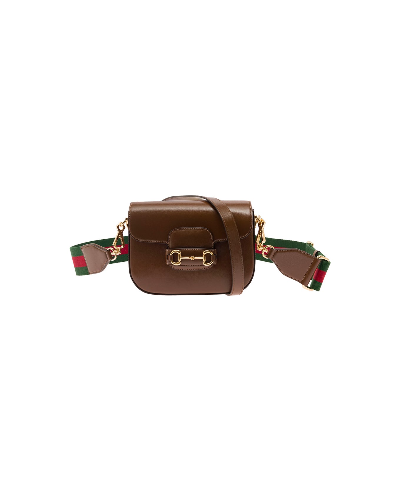 Gucci Mini Shoulder Bag In Brown Leather Woman - Brown