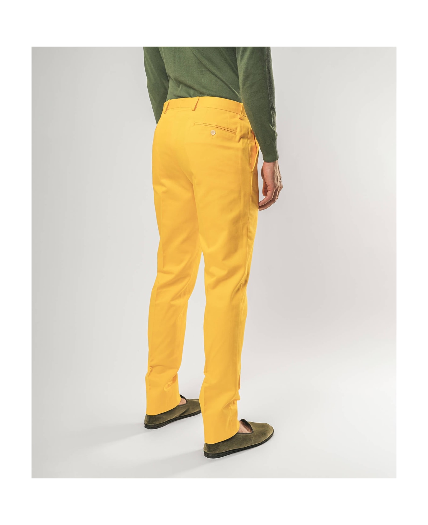 Larusmiani Velvet Trousers Howard Pants - Yellow