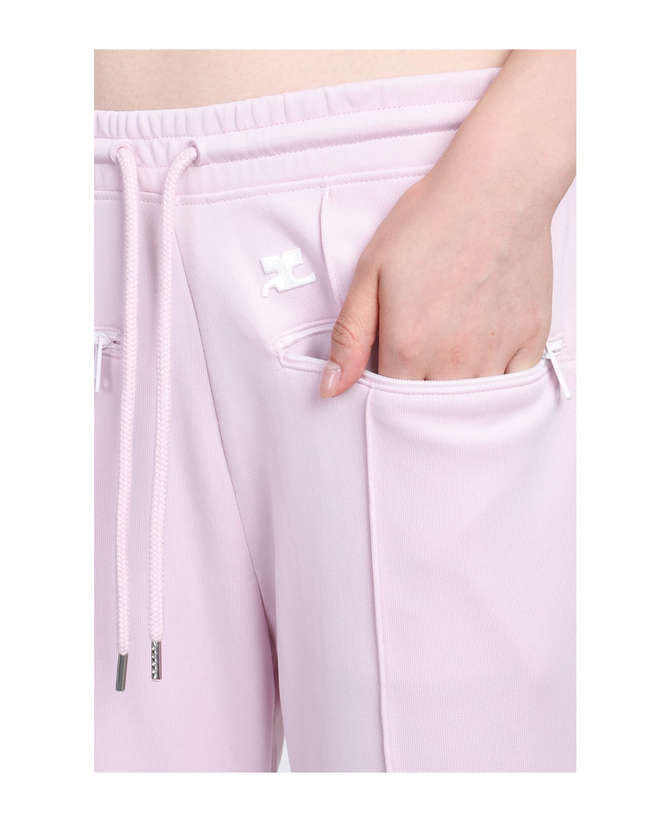 Courrèges Pants In Rose-pink Cotton - Powder Pink