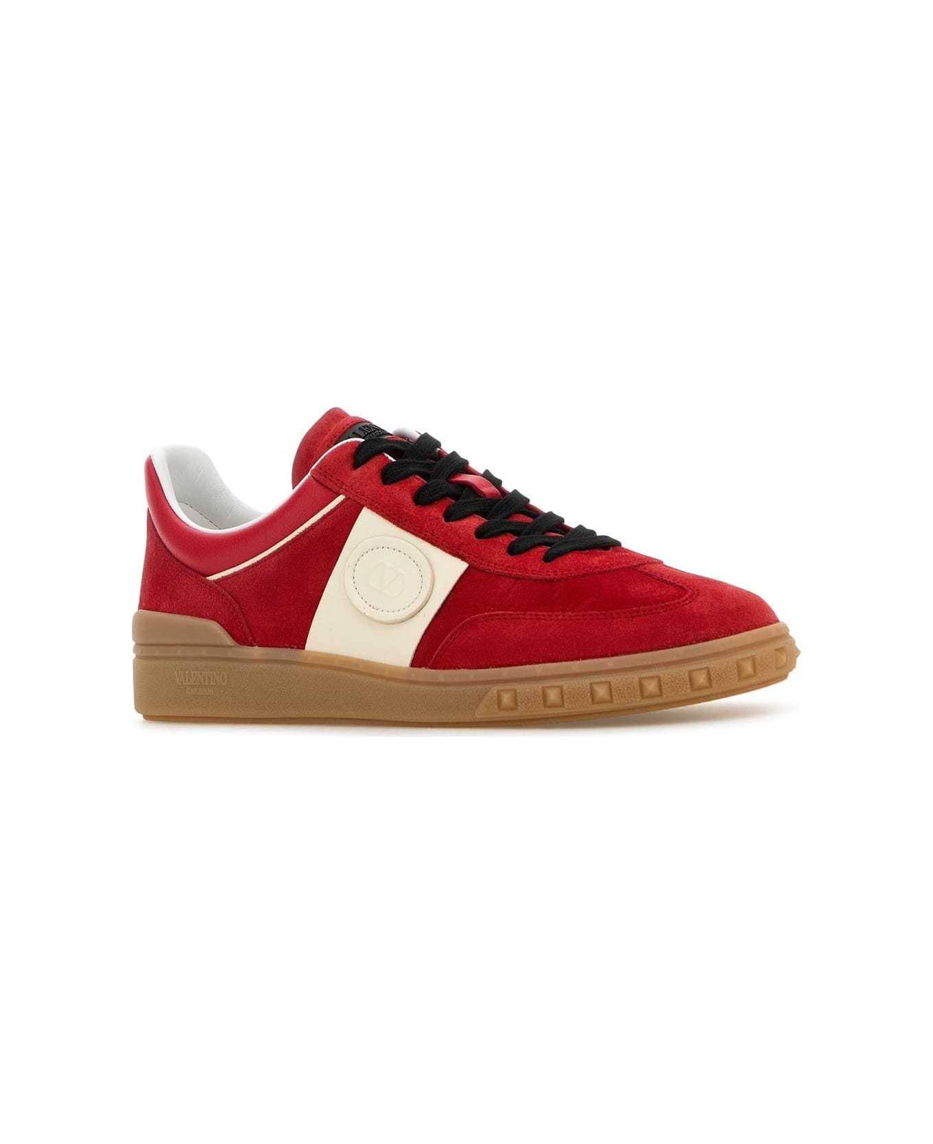 Valentino Garavani Coral Suede Upvillage Sneakersâ  - CORALREDIVORYIVORYCORALREDIVORYAM