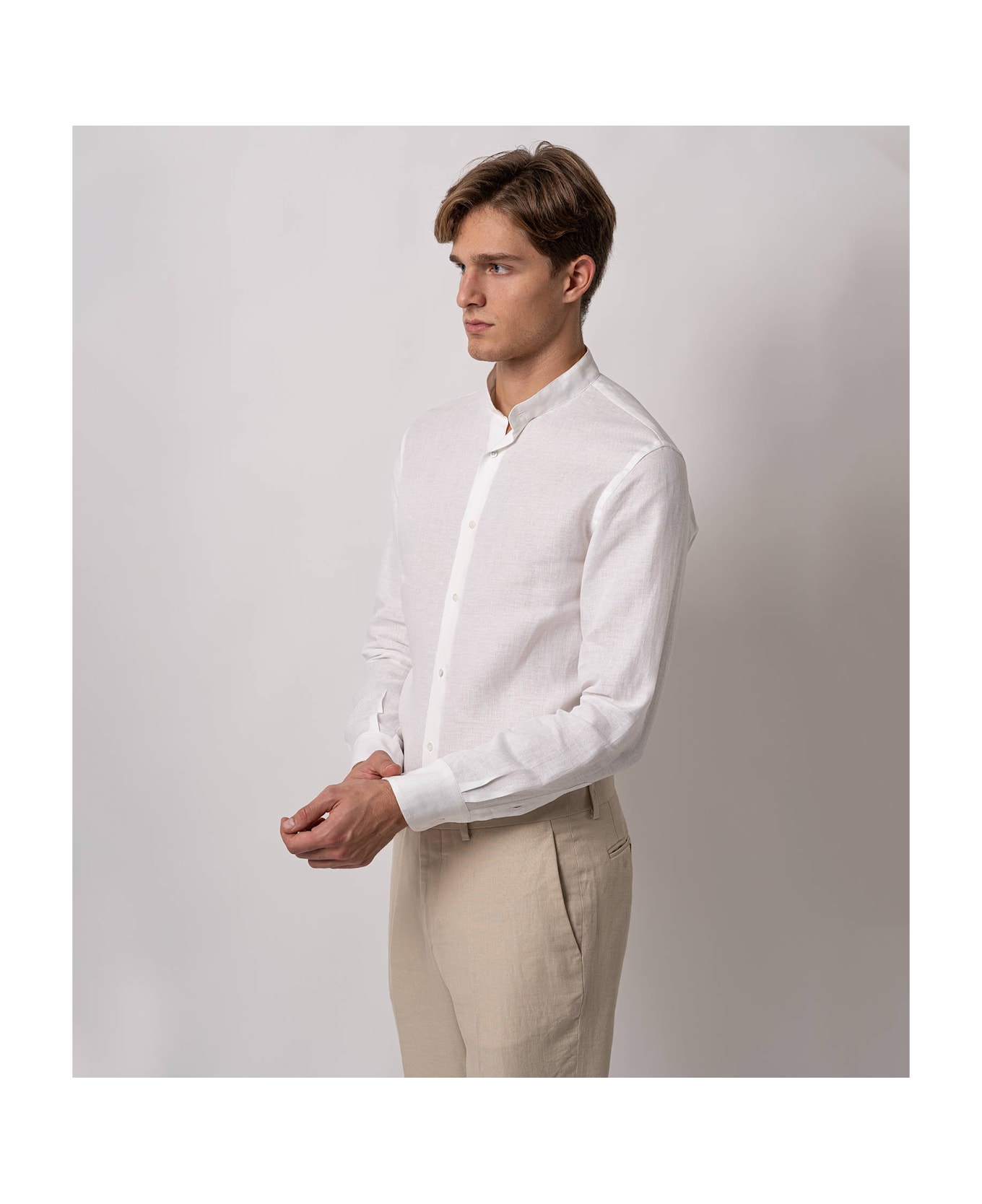 Larusmiani Casual Linen Shirt Kensington T-Shirt - White