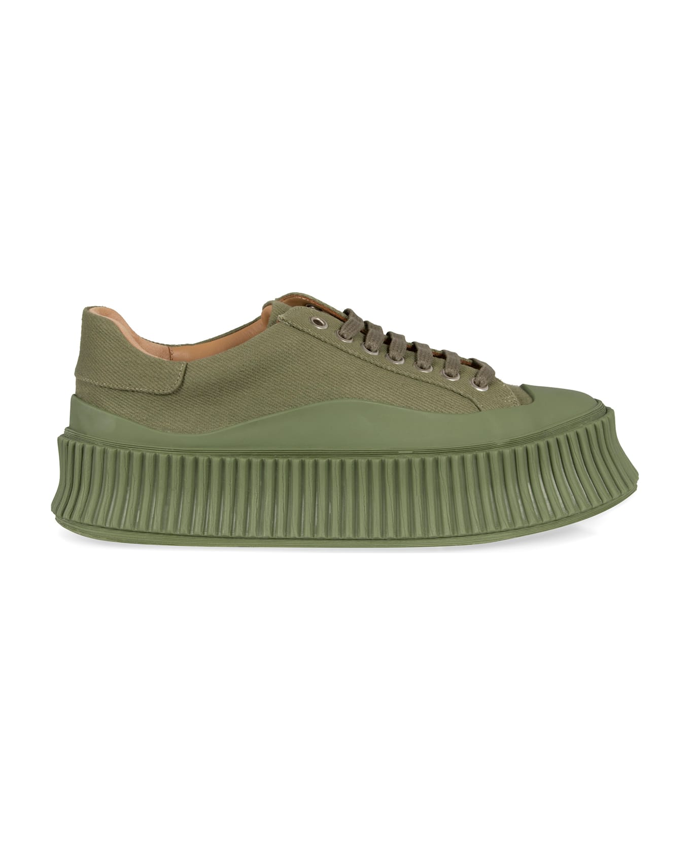 Jil Sander Canvas Platform Sneakers - green