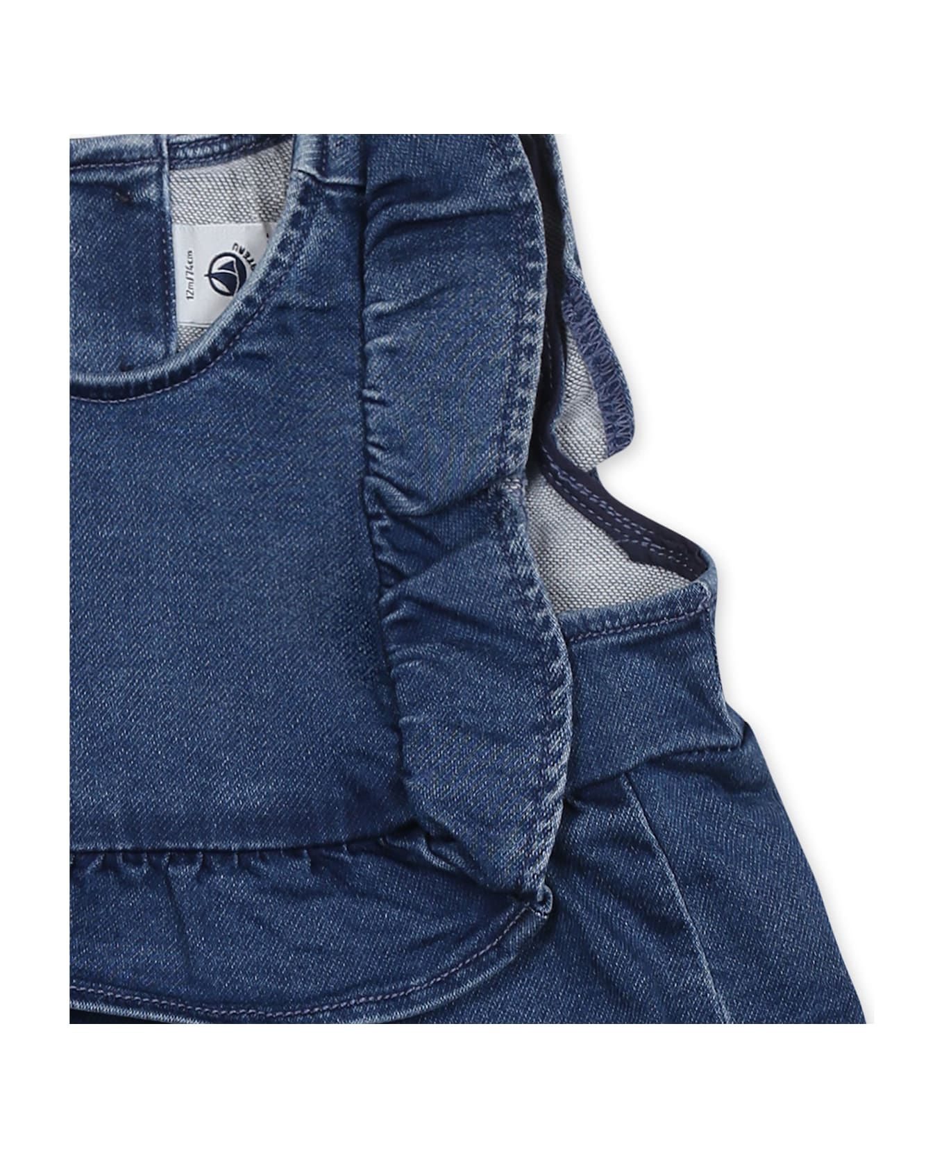 Petit Bateau Denim Dress For Baby Girl - Denim