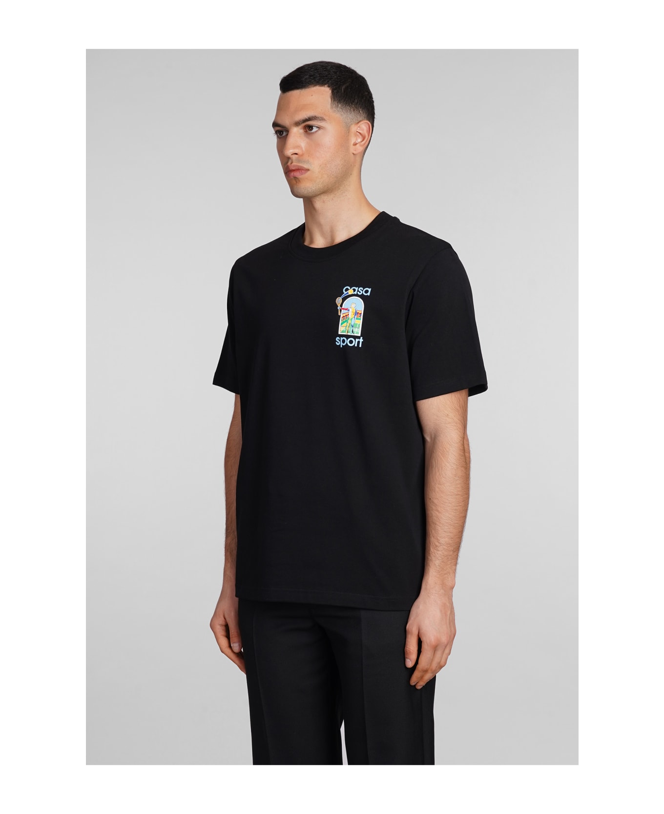 Casablanca T-shirt In Black Cotton - black