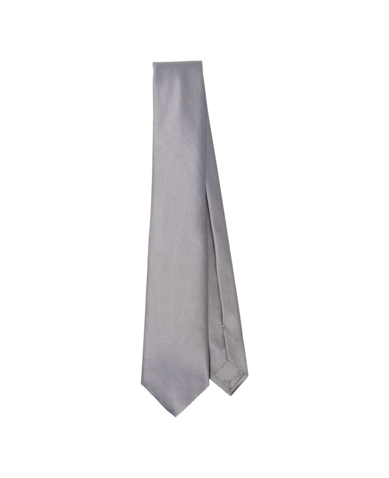 Emporio Armani Woven Jacquard Tie - Grey