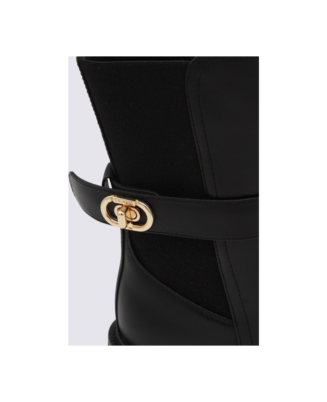 TwinSet Black Leather Boots - Black