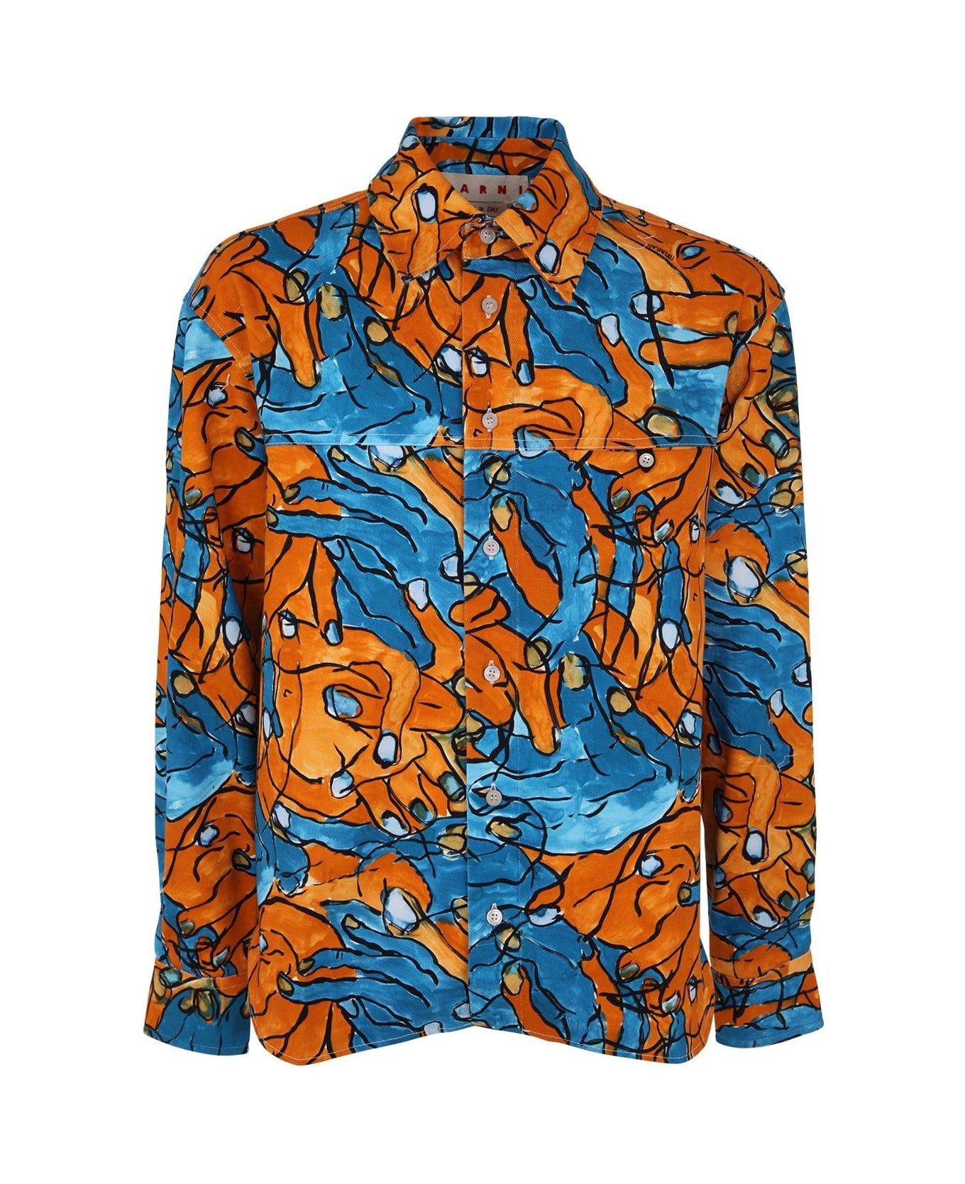 Marni Hand Painted Prints Long-sleeved Blouse - MULTICOLOR
