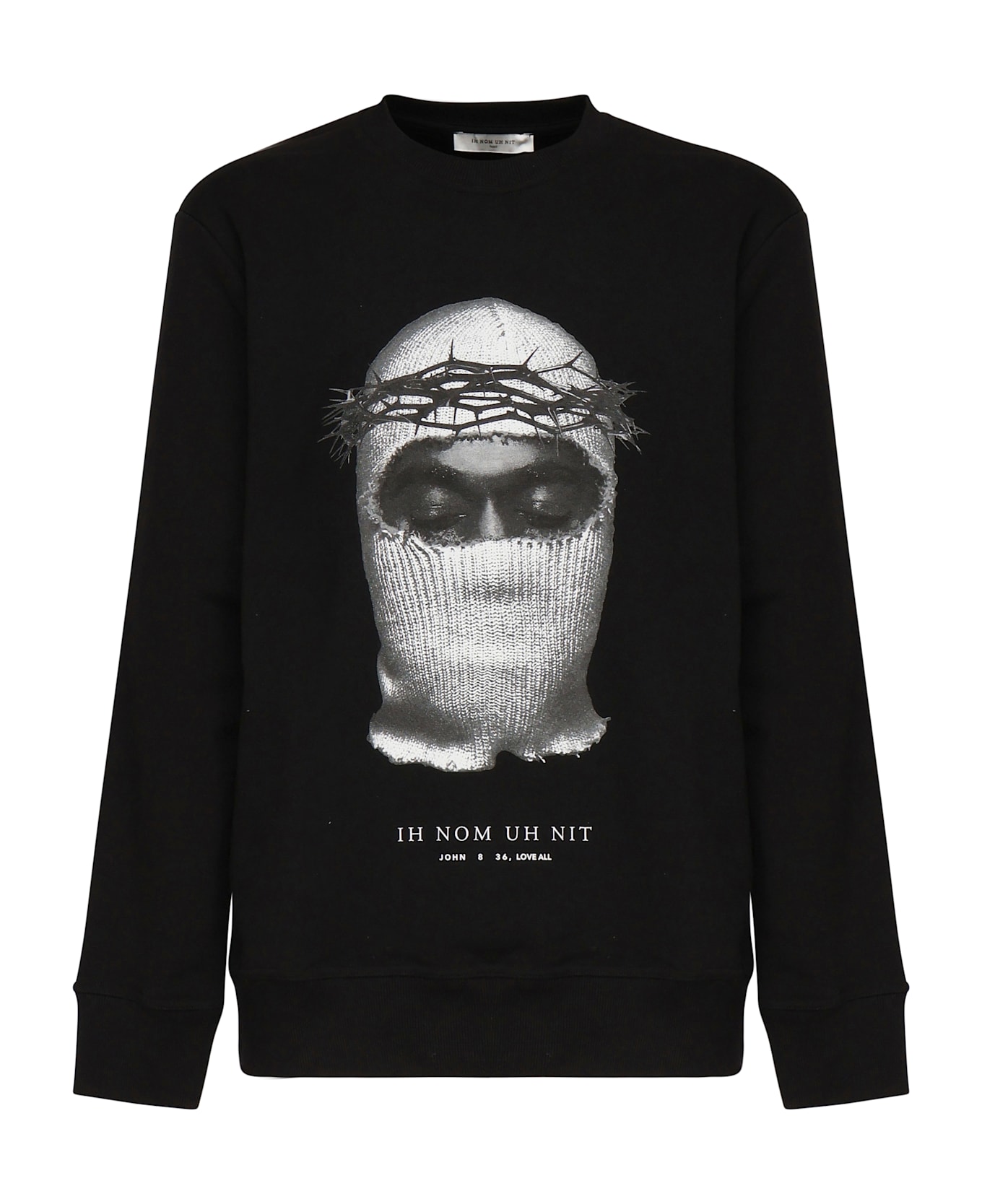 ih nom uh nit Crewneck Sweatshirt With Print - Black