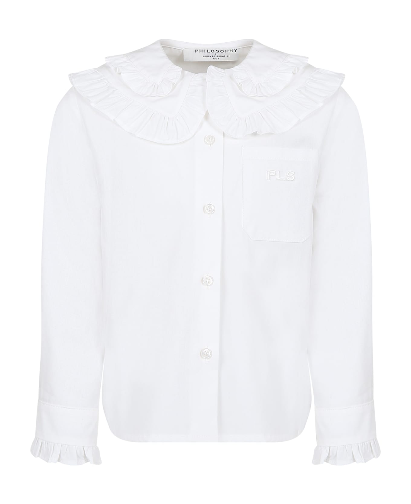 Philosophy di Lorenzo Serafini Kids White Shirt For Girl With Logo - White シャツ