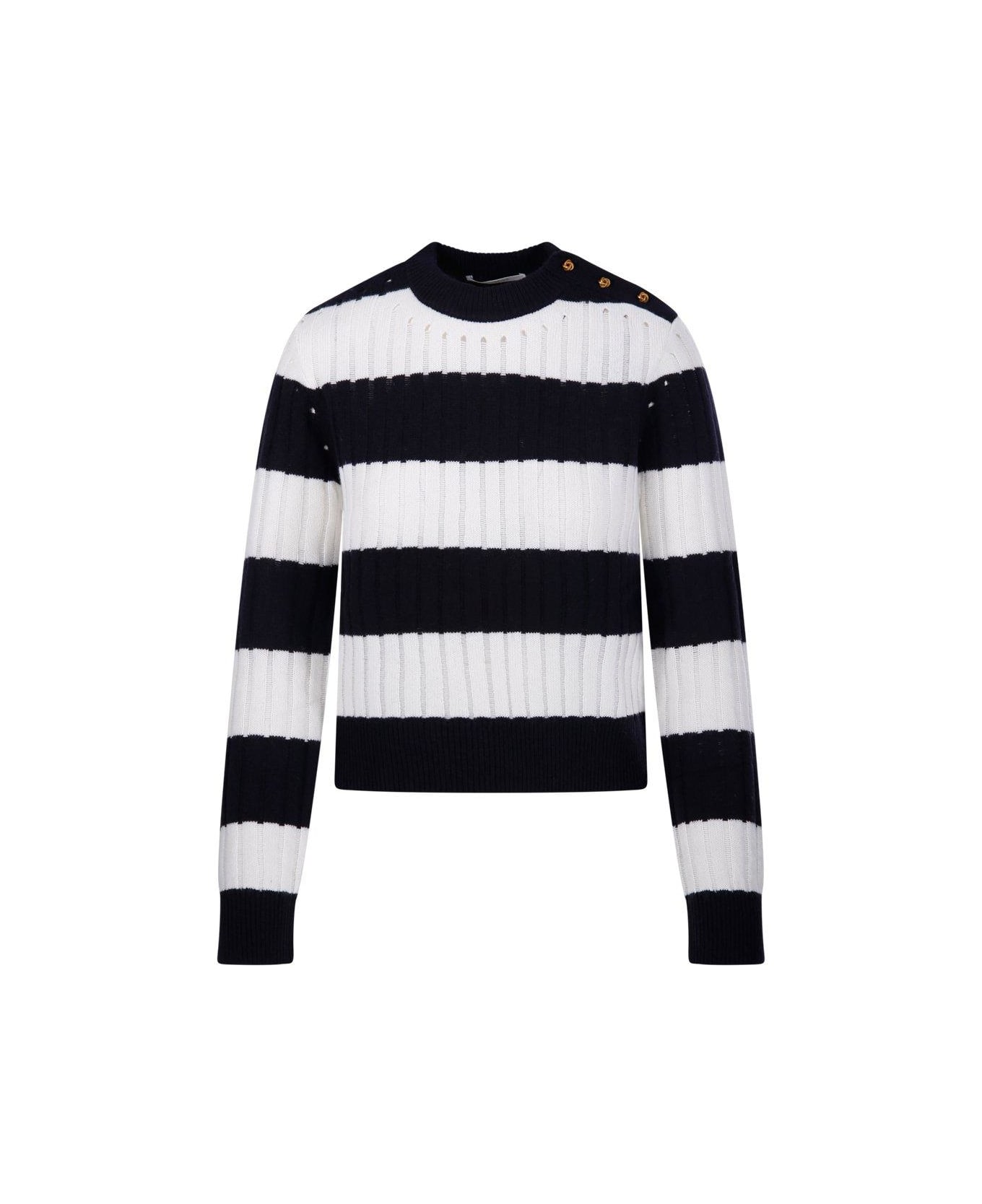 Max Mara Striped Crewneck Jumper - Panna/cacha