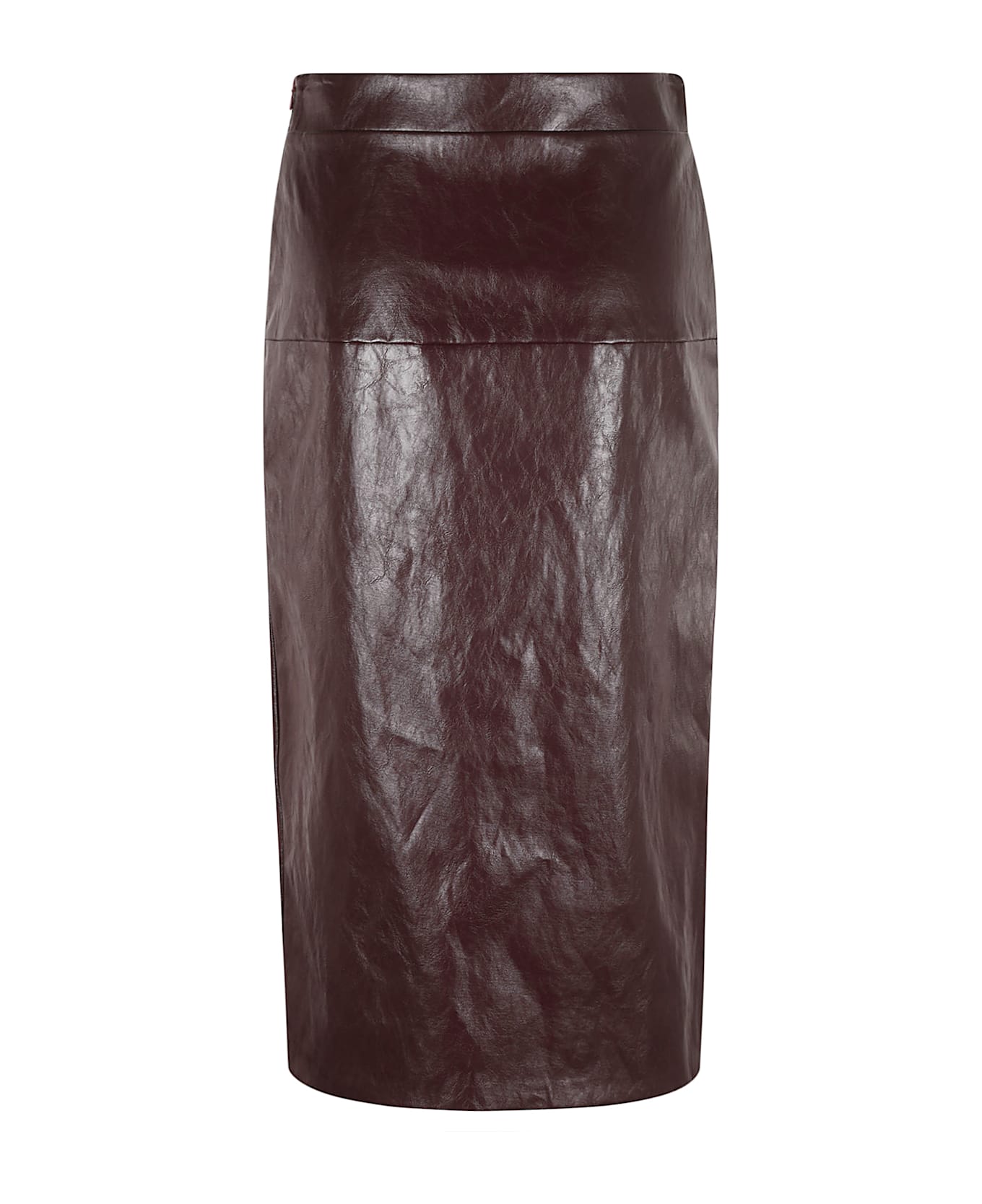 Federica Tosi Front Slit Shiny Skirt - Vinaccia