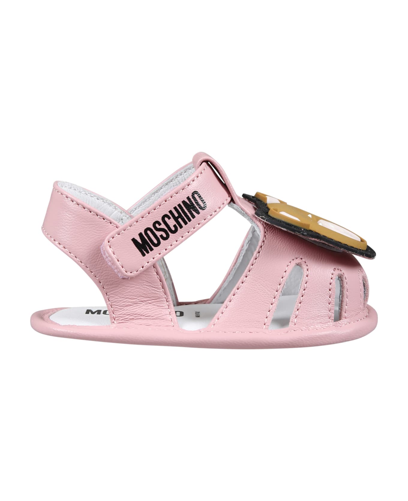 Moschino Pink Sandals For Baby Girl With Teddy Bear - Pink シューズ