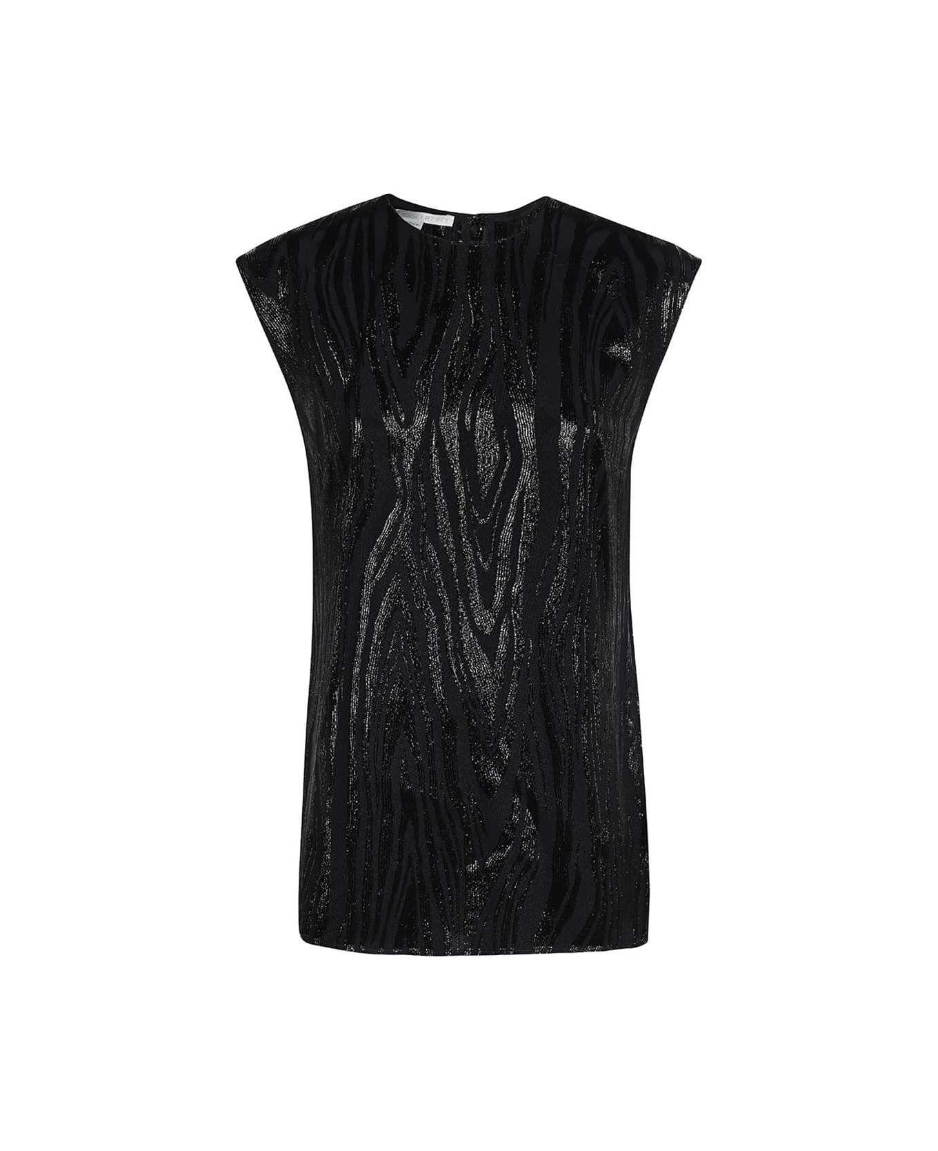 Stella McCartney Woodgrain Lurex Top - Black