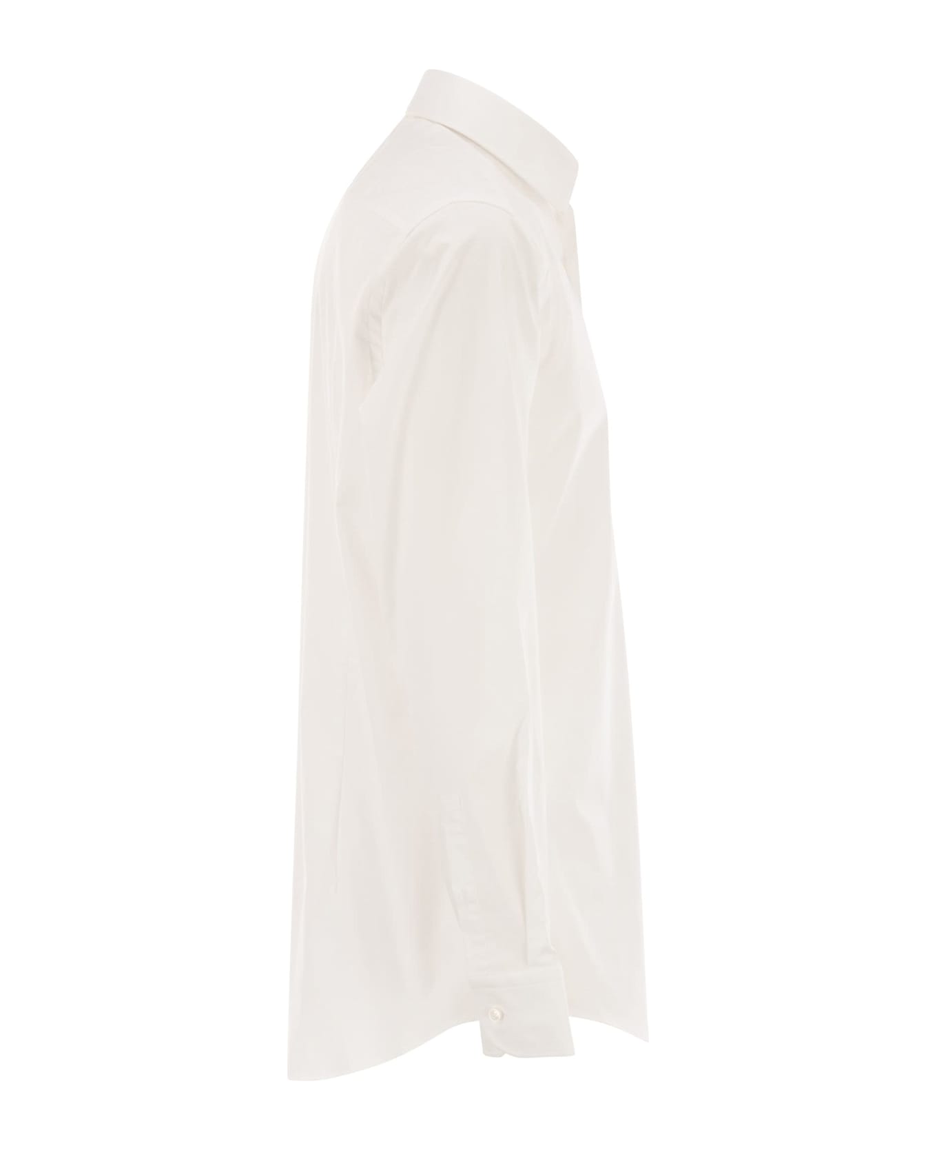 Hugo Boss Slim Fit Shirt In Easy-iron Stretch Cotton Poplin - White