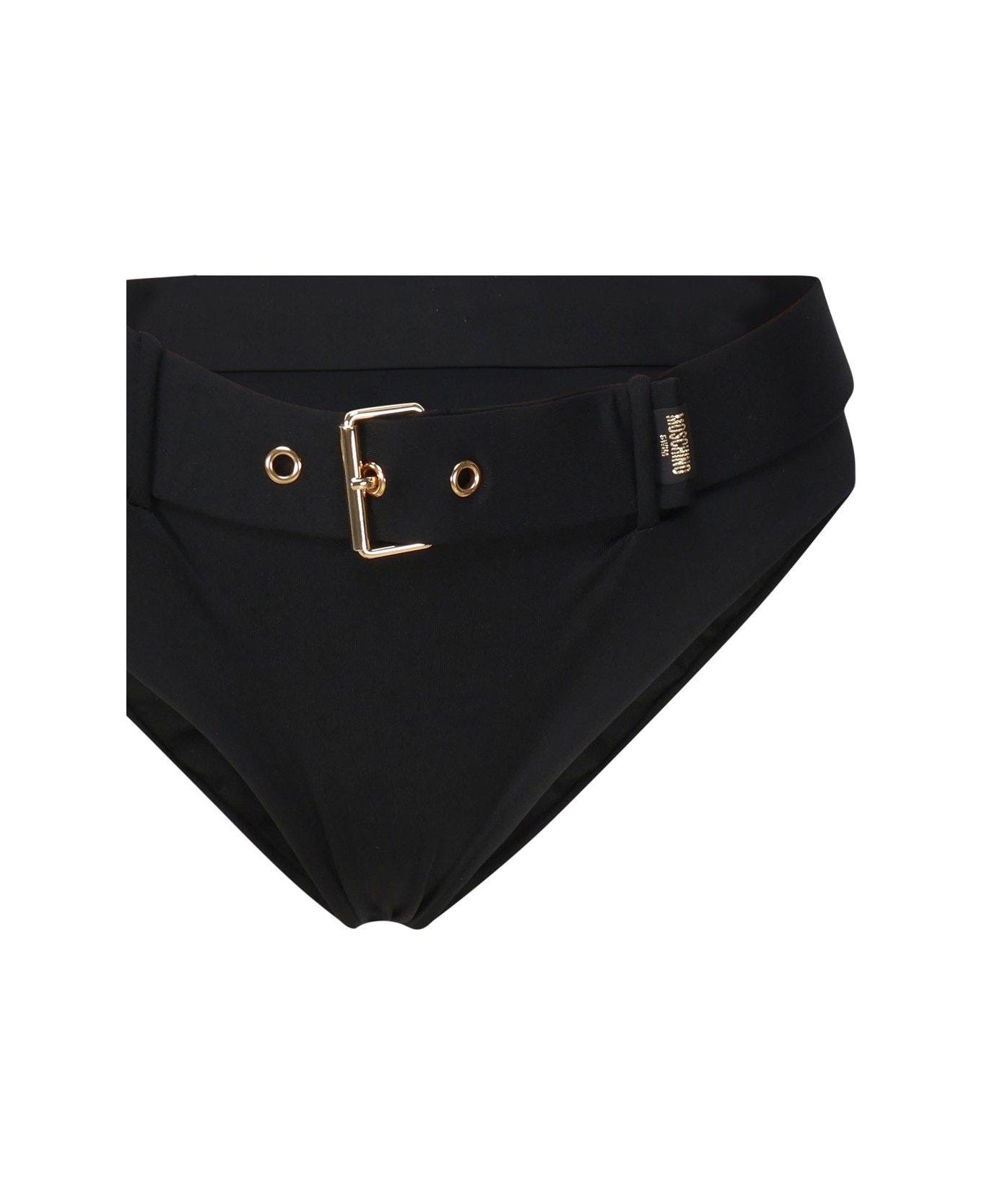 Moschino Belted Waist Bikini Bottoms - Black