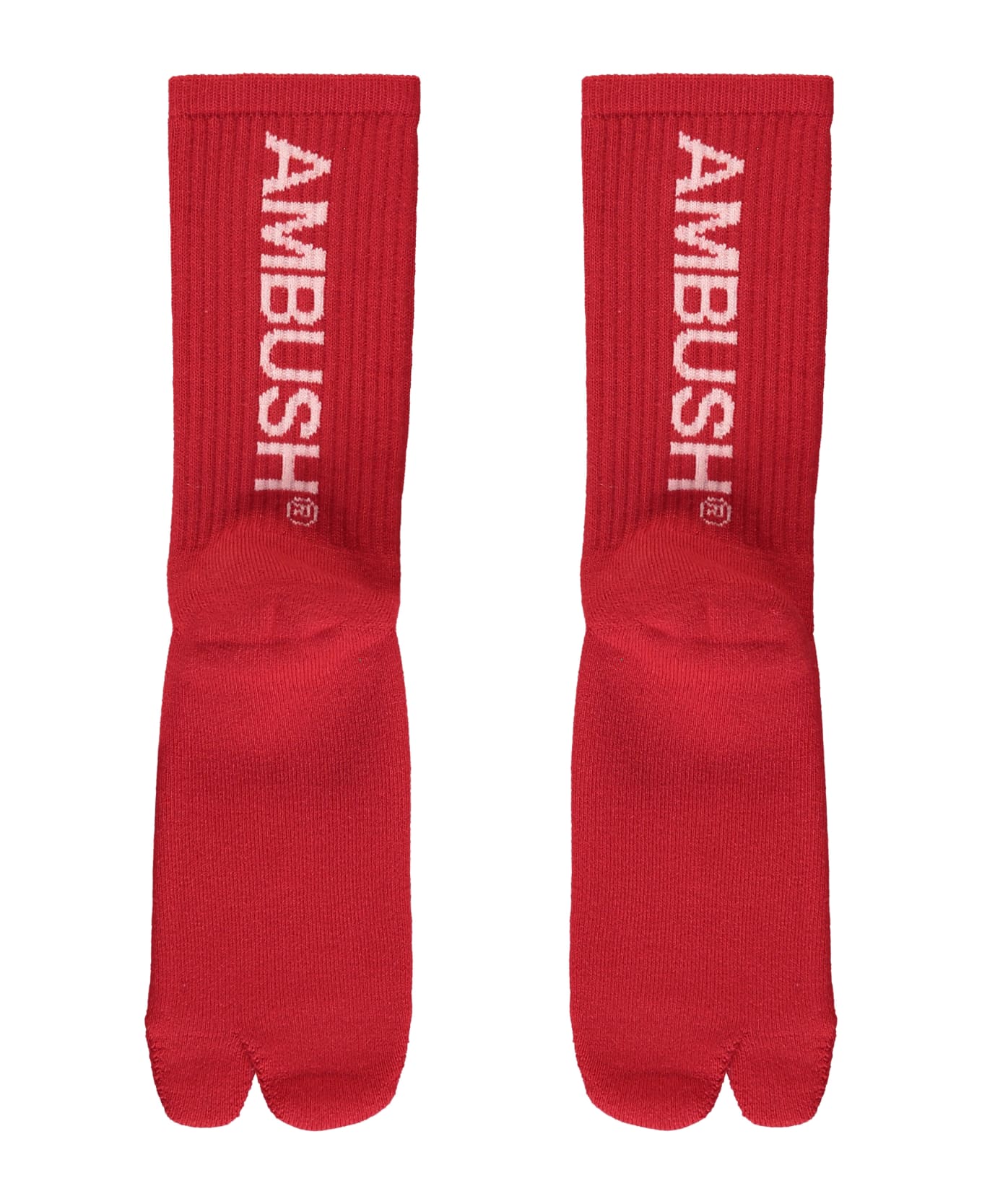 AMBUSH Cotton Socks With Logo - red