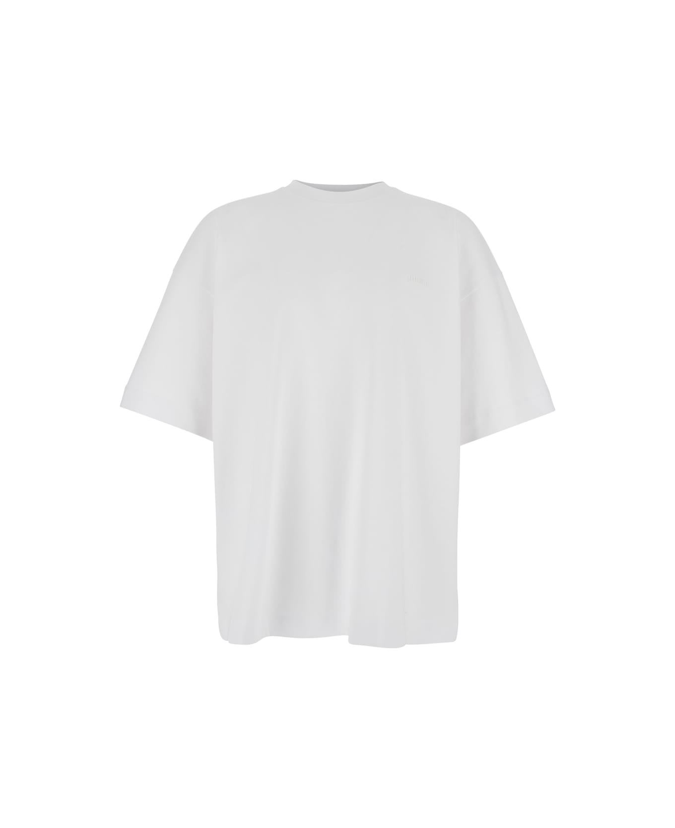 Juun.J White T-shirt With Tone-on-tone Logo Embroidered On The Front In Cotton Man - White