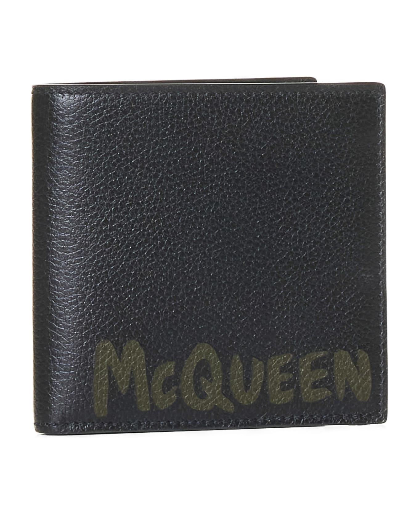 Alexander McQueen Calfskin Wallet - Black/khaki