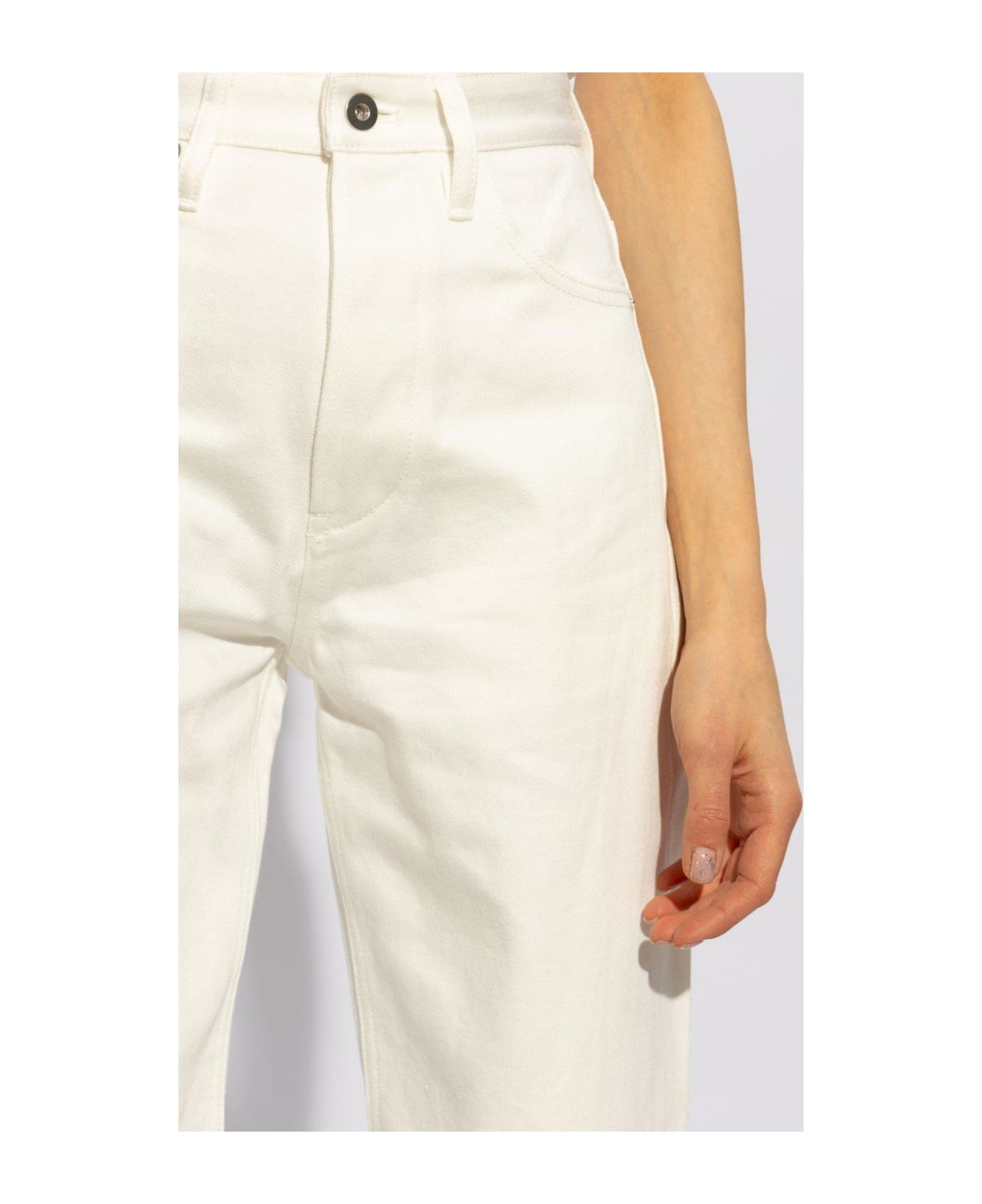 Jil Sander Mid-waisted Cropped Jeans - White