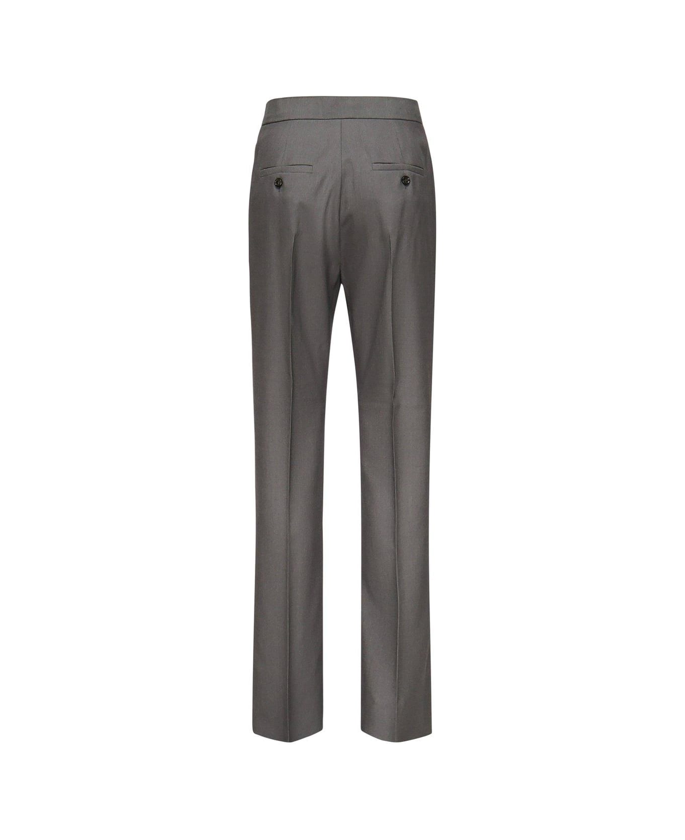 Max Mara Turbigo Pleat Detailed Striaght Leg Trousers - GREY