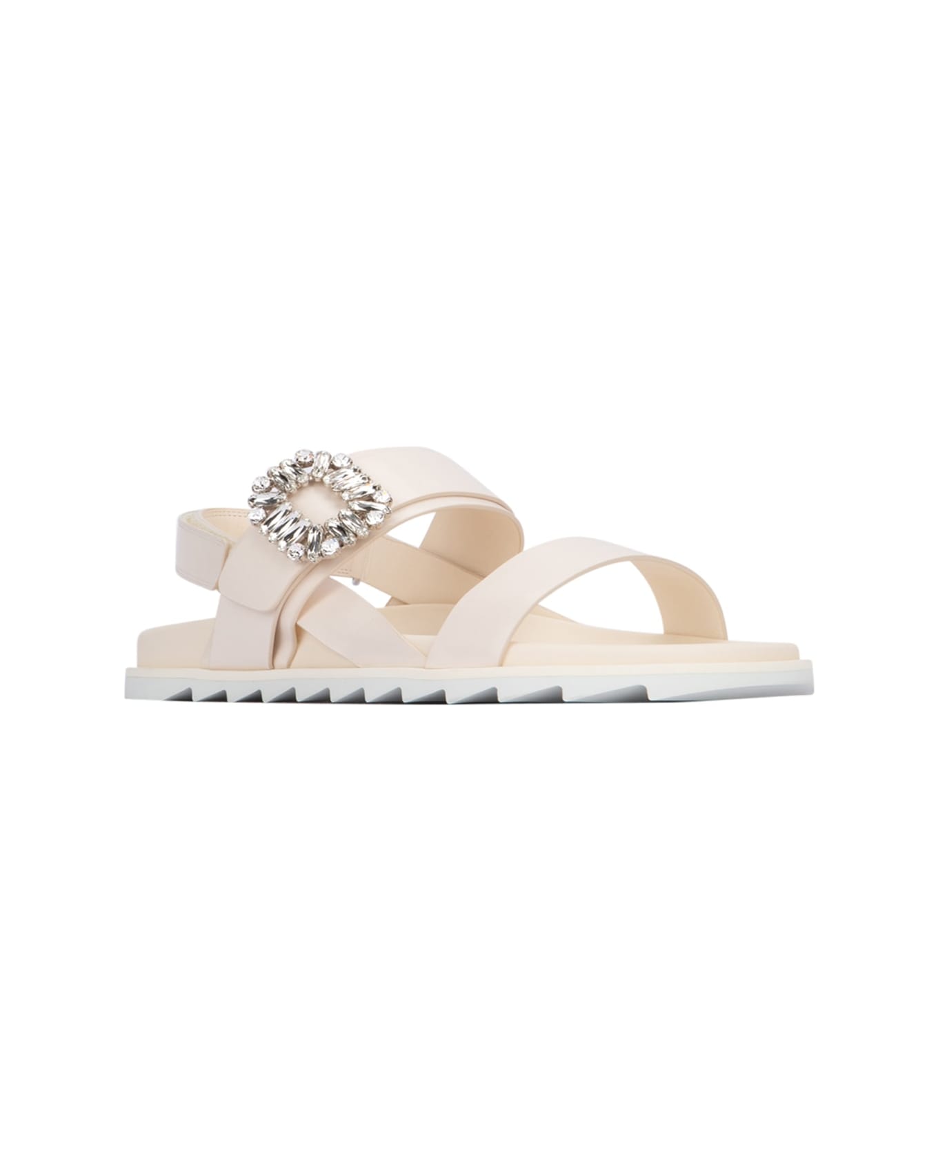 Roger Vivier Slidy Viv Strass Buckle Sandal - CIRE