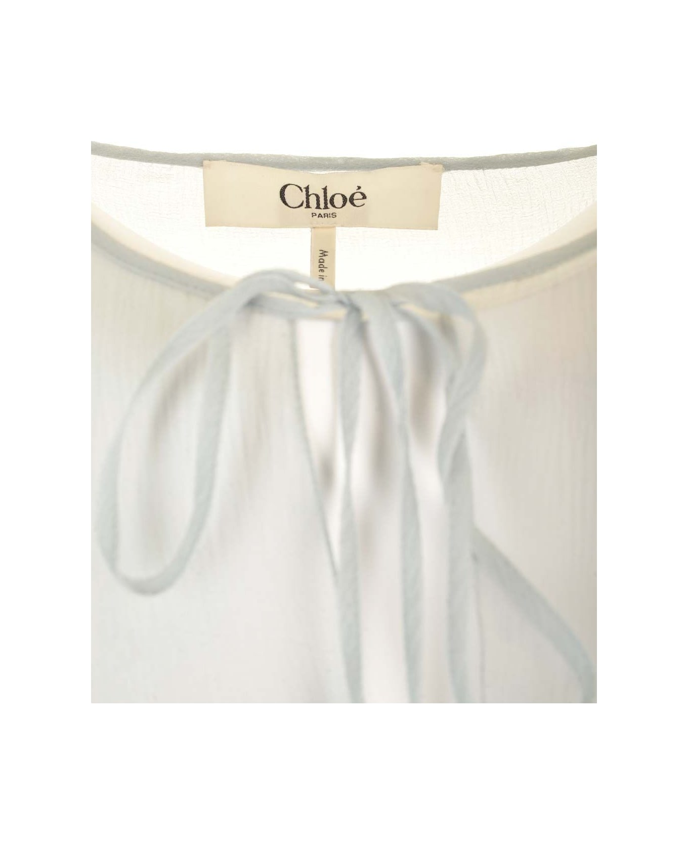 Chloé Pleated Mini Dress - Clear Blue