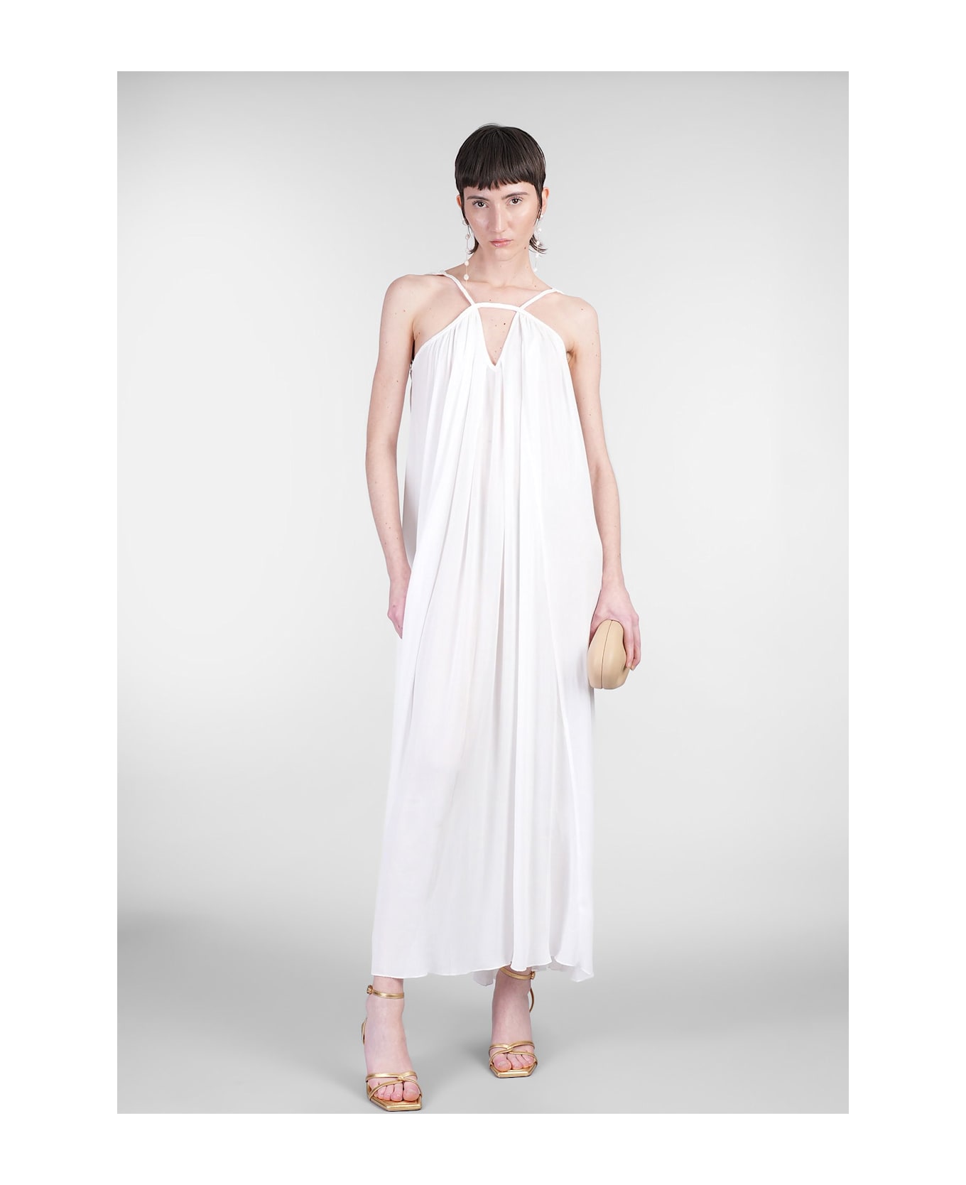 Cult Gaia Loretta Long Dress In White Viscose - white