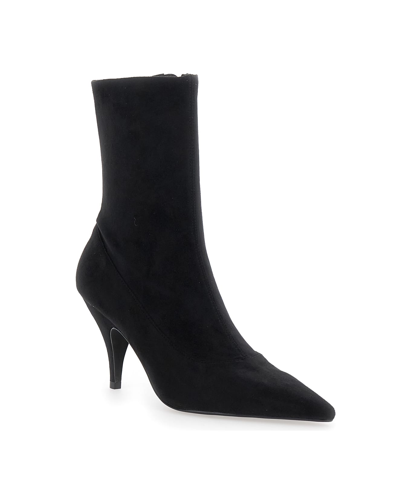 Jeffrey Campbell Black Ankle Boots With Pointed Toe In Leather Woman - Black