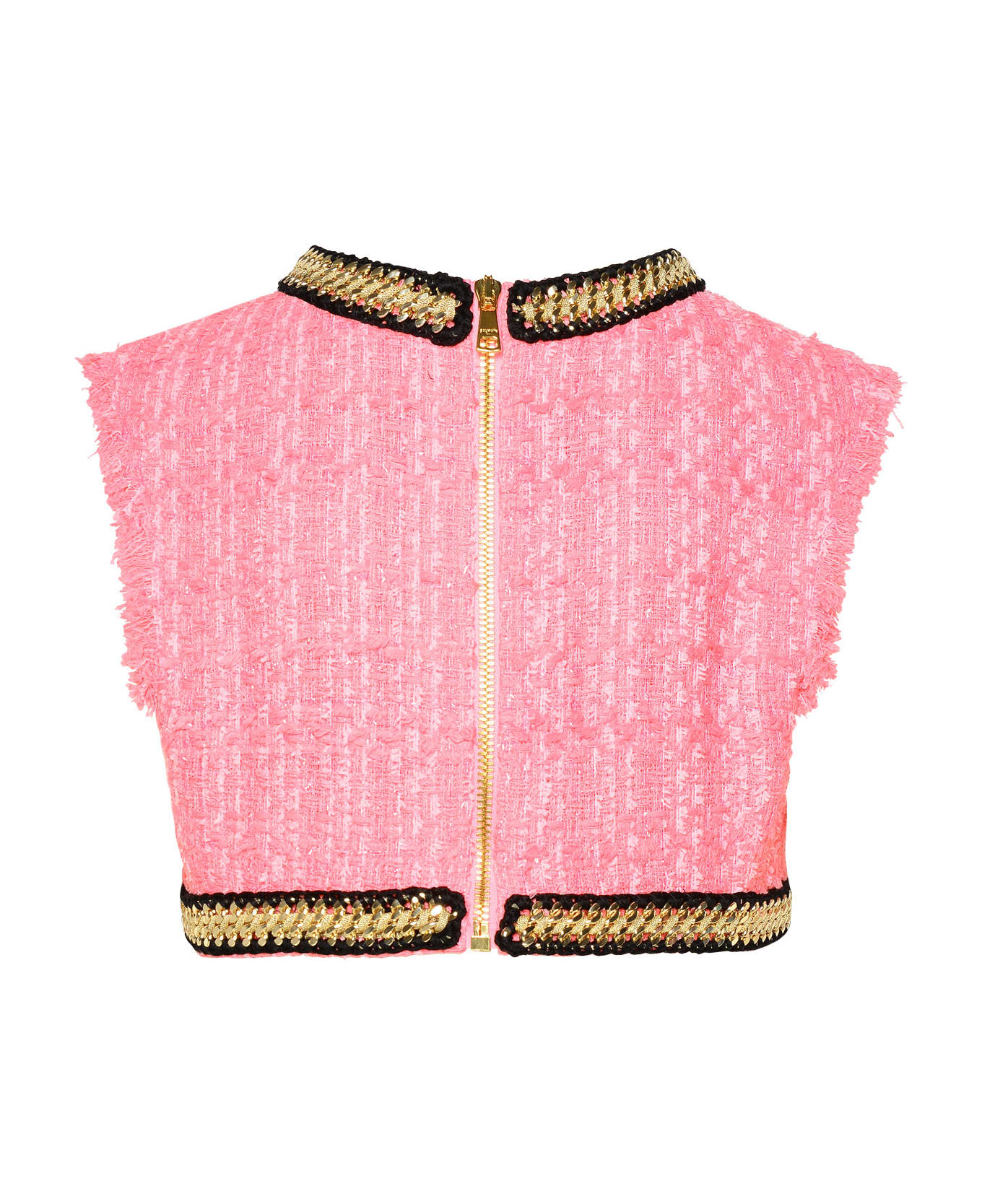 Balmain Tweed Short Top - Pink