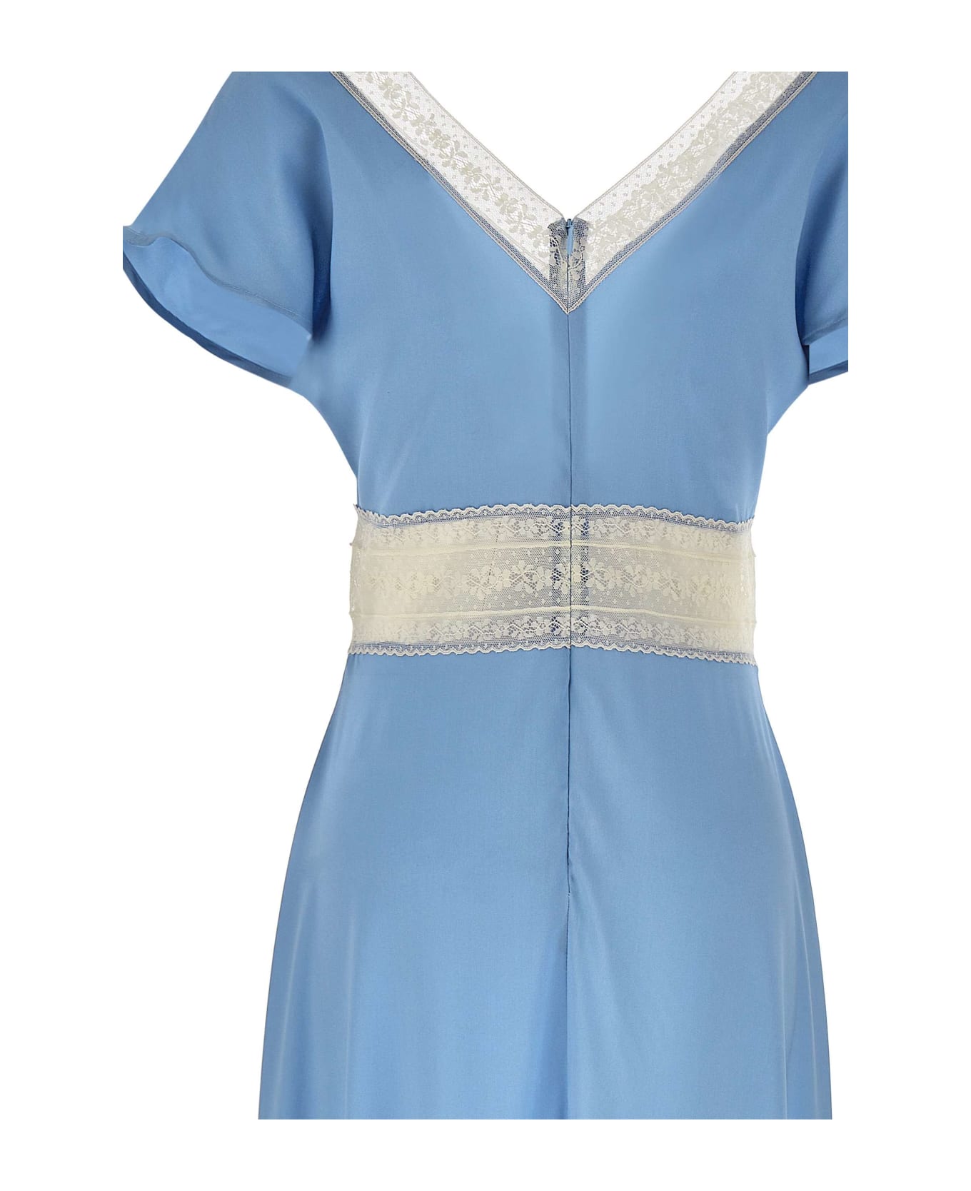 Parosh "sesamo" Silk Dress - LIGHT BLUE
