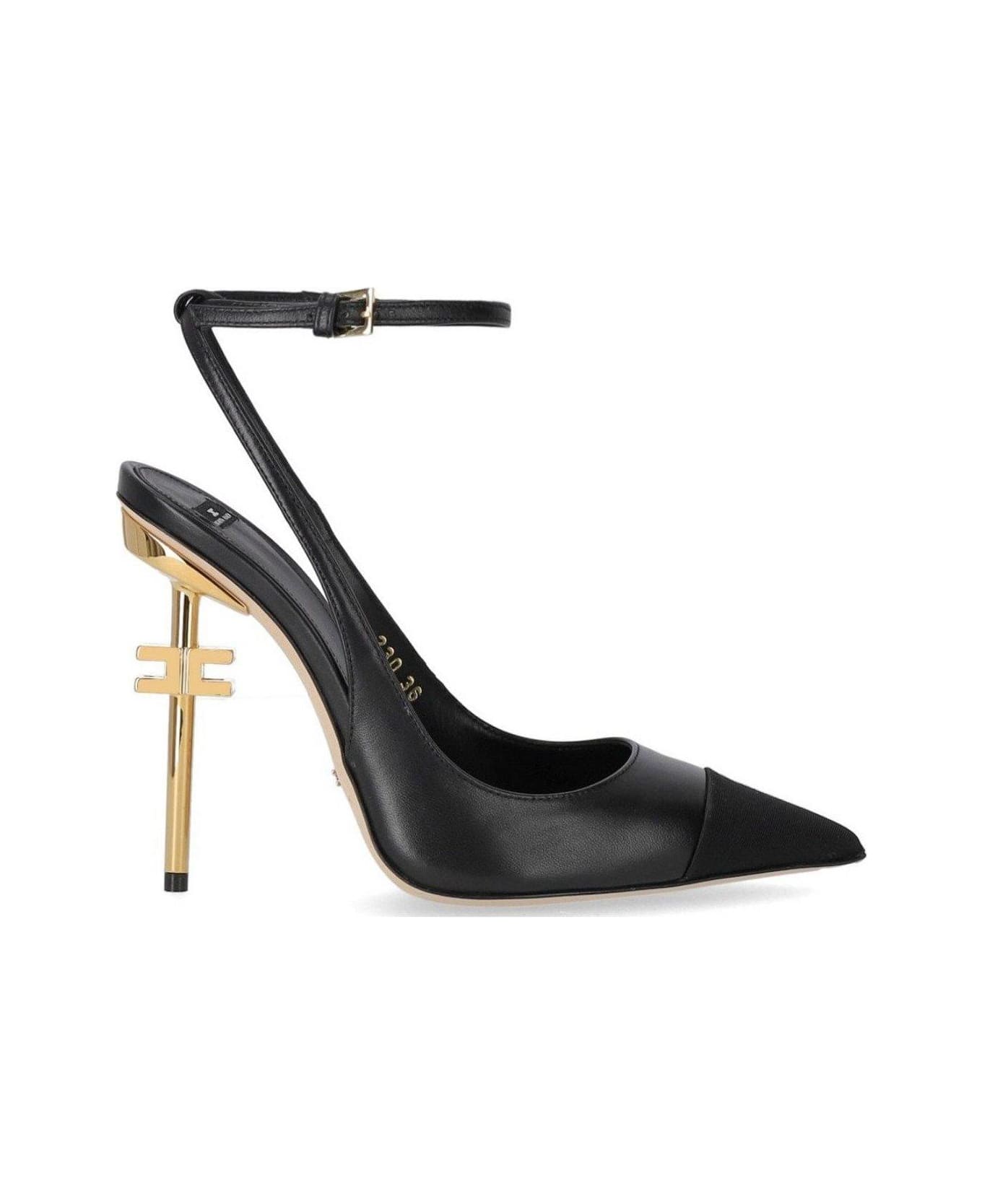 Elisabetta Franchi Sculpted Heel Slingback Pumps - Nero