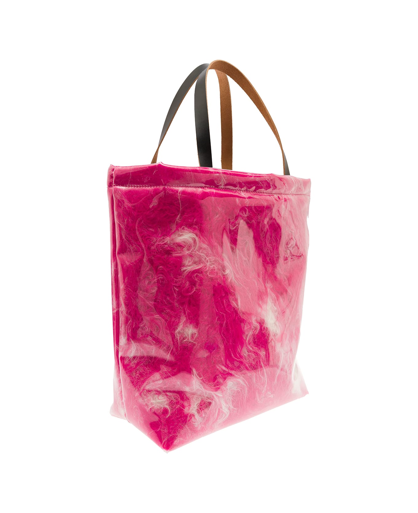 Marni Hot Pink Faux Fur Tote Bag - Fuchsia