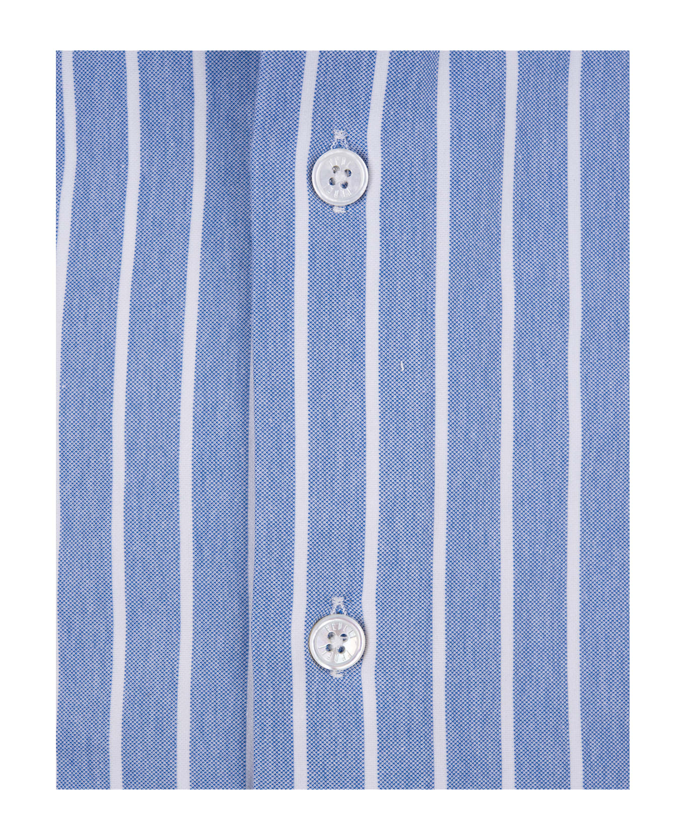 Fedeli Striped Blue Strech Shirt - Blue シャツ
