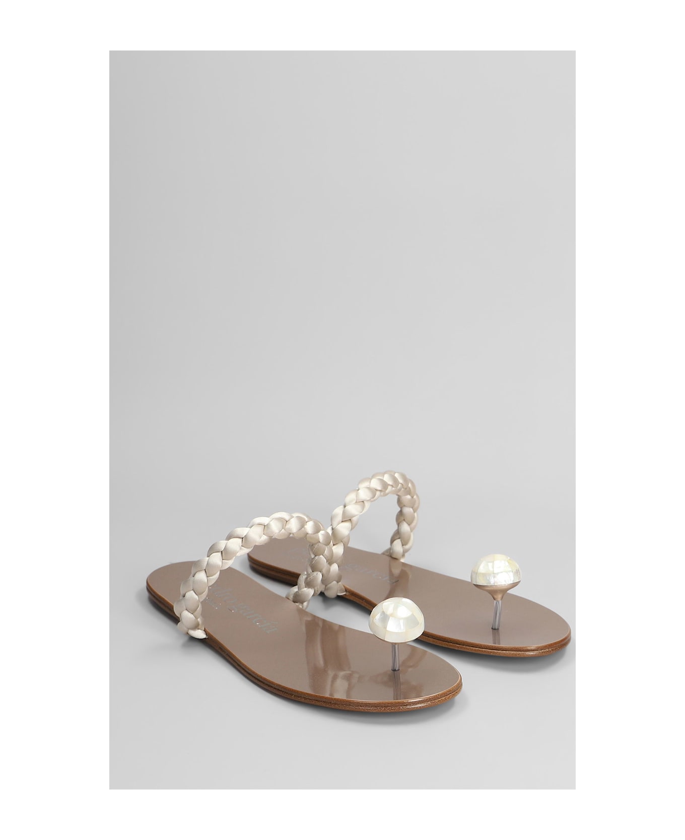 Pedro Garcia Pipa Flats In White Satin - white