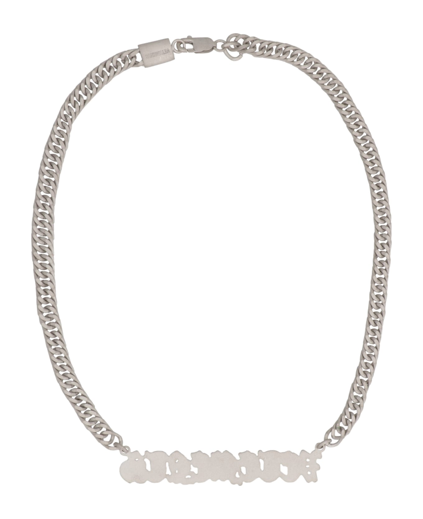 VETEMENTS Gothic Logo Charms Necklace - silver