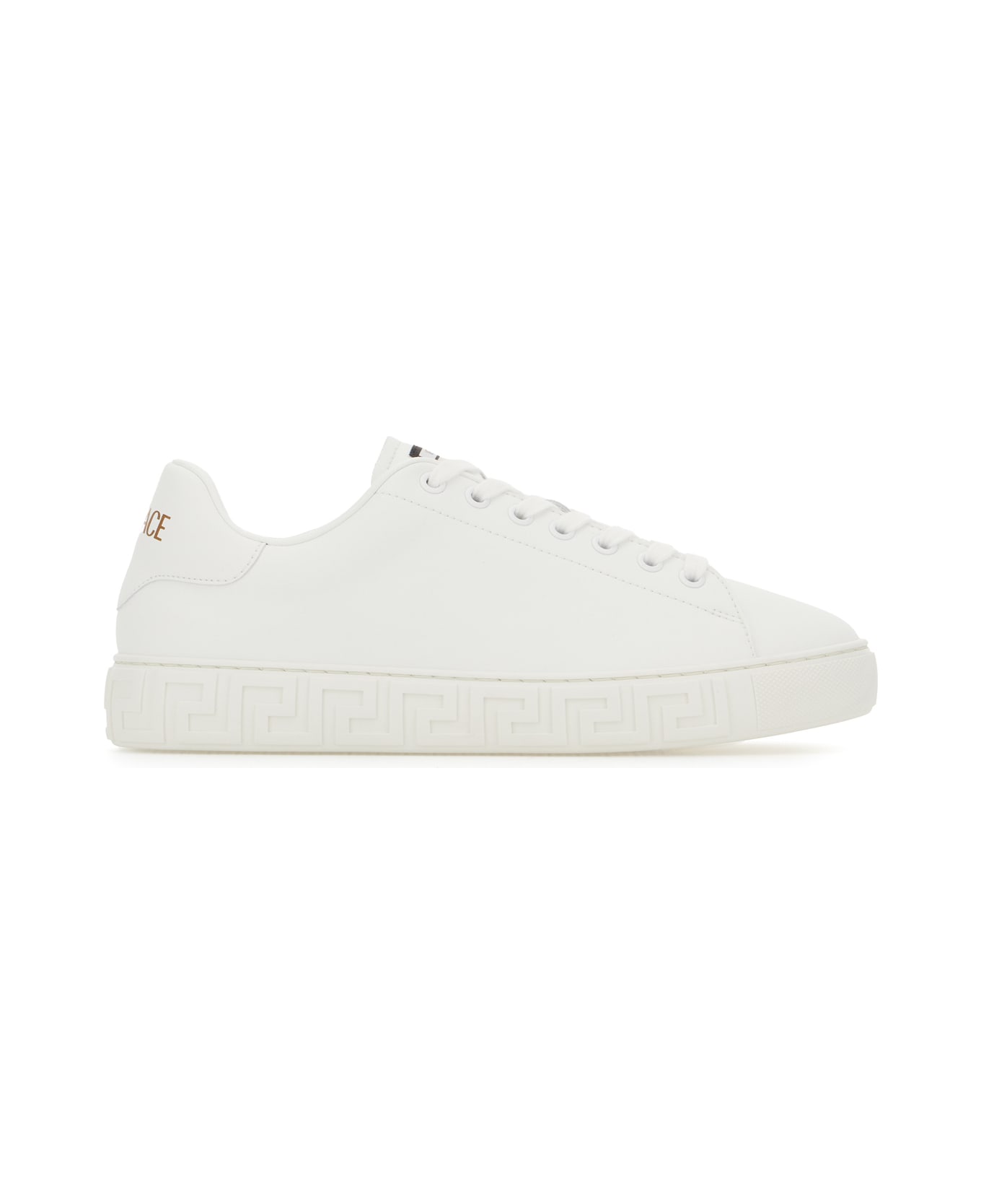 Versace White Leather Sneakers - WHITE