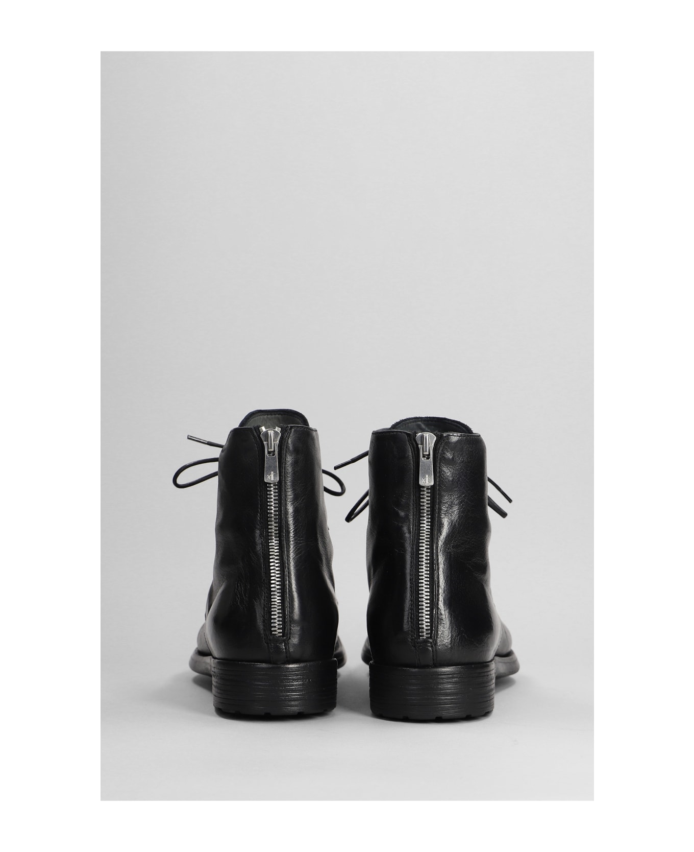 Officine Creative Hive 016 Ankle Boots In Black Leather - black