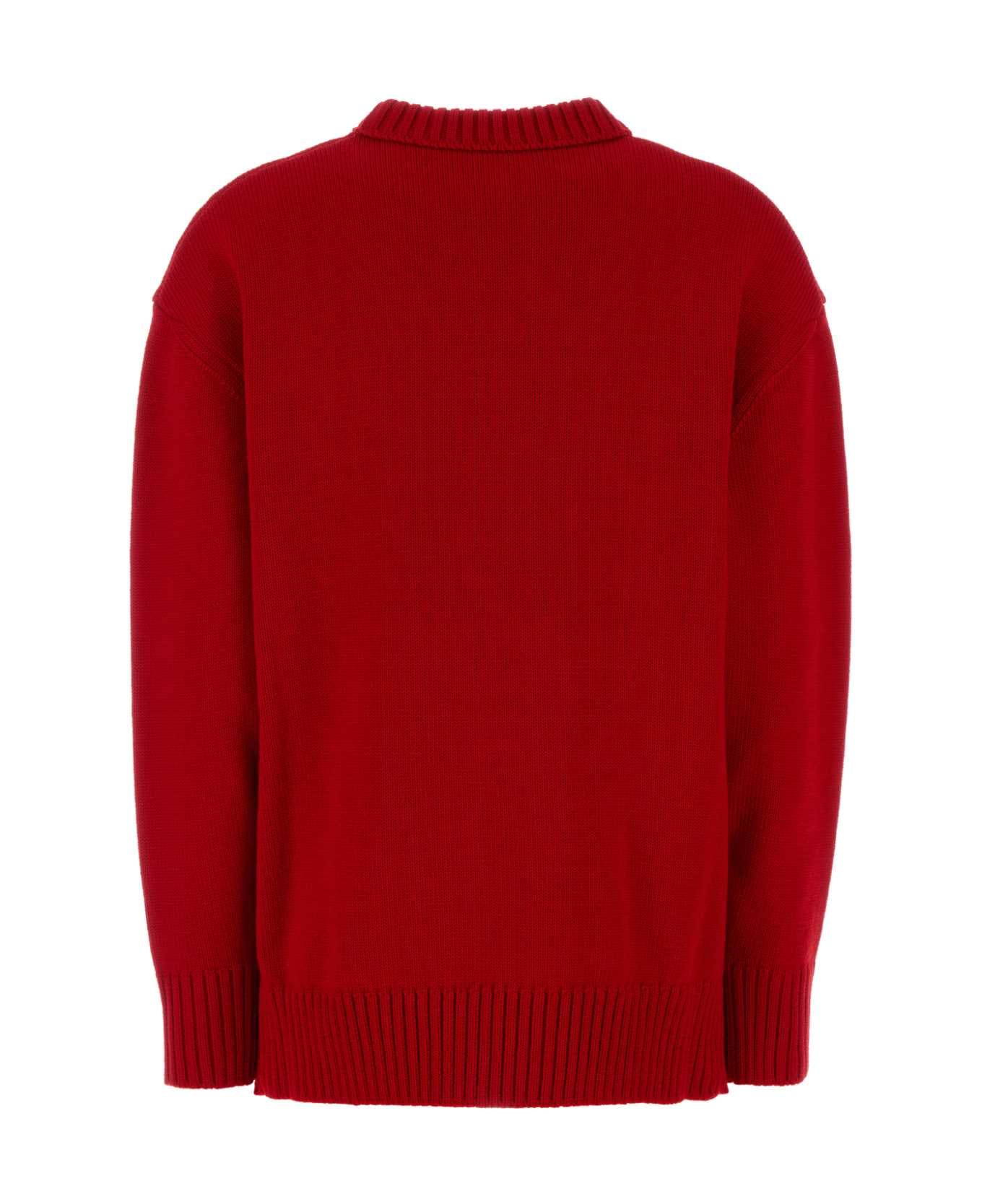 Prada Red Wool Oversize Sweater - ROSSO