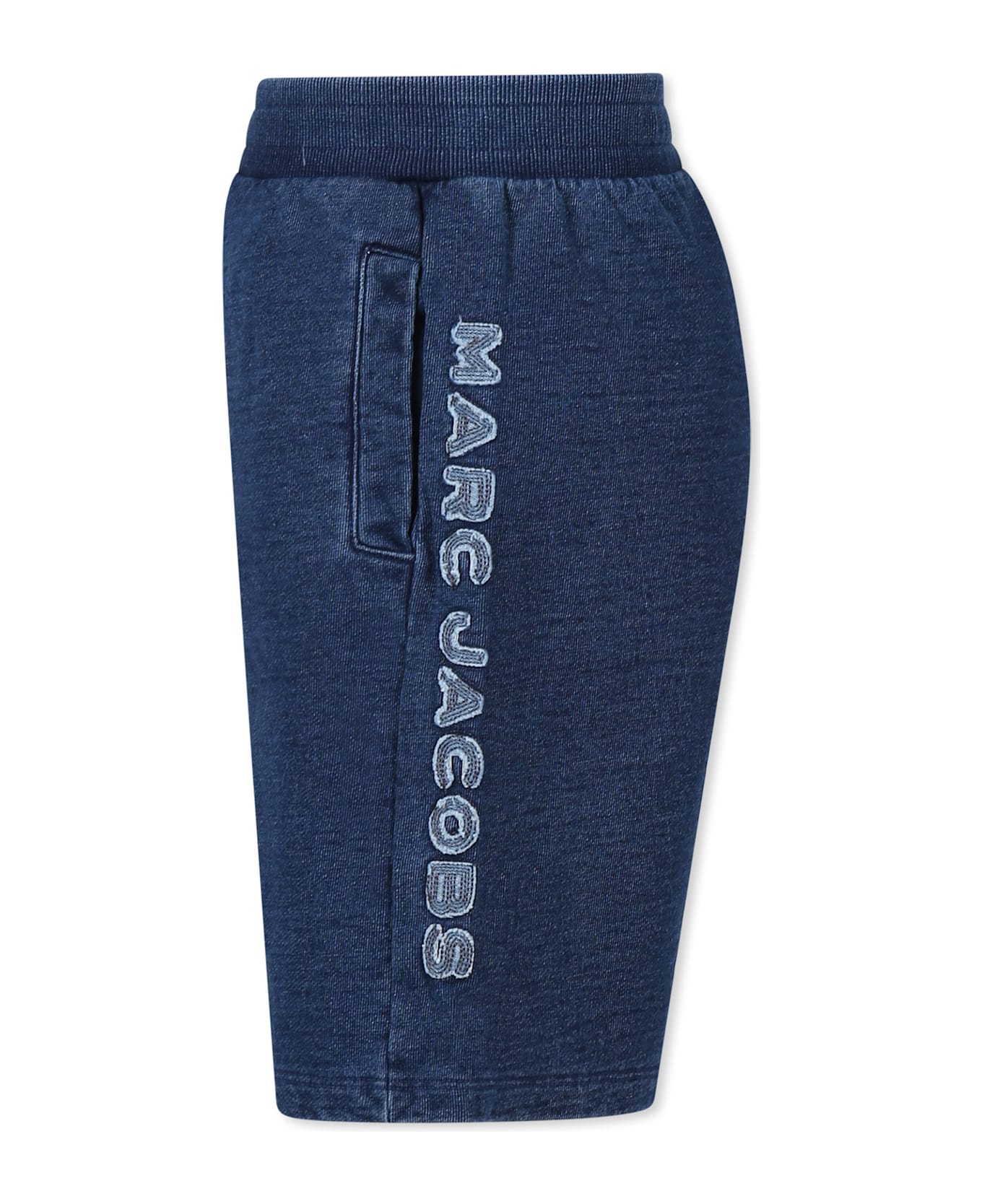 Little Marc Jacobs Blue Shorts For Boy With Logo - Blue